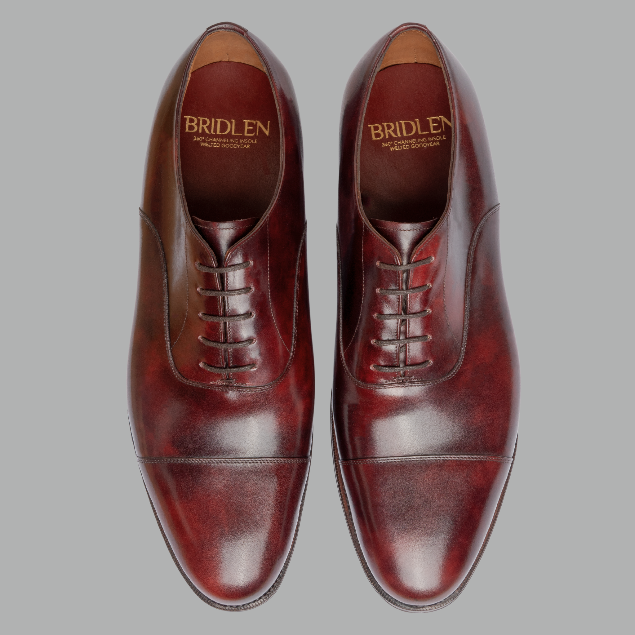 Straight Tip Oxford in Burgundy Museum Calf Leather