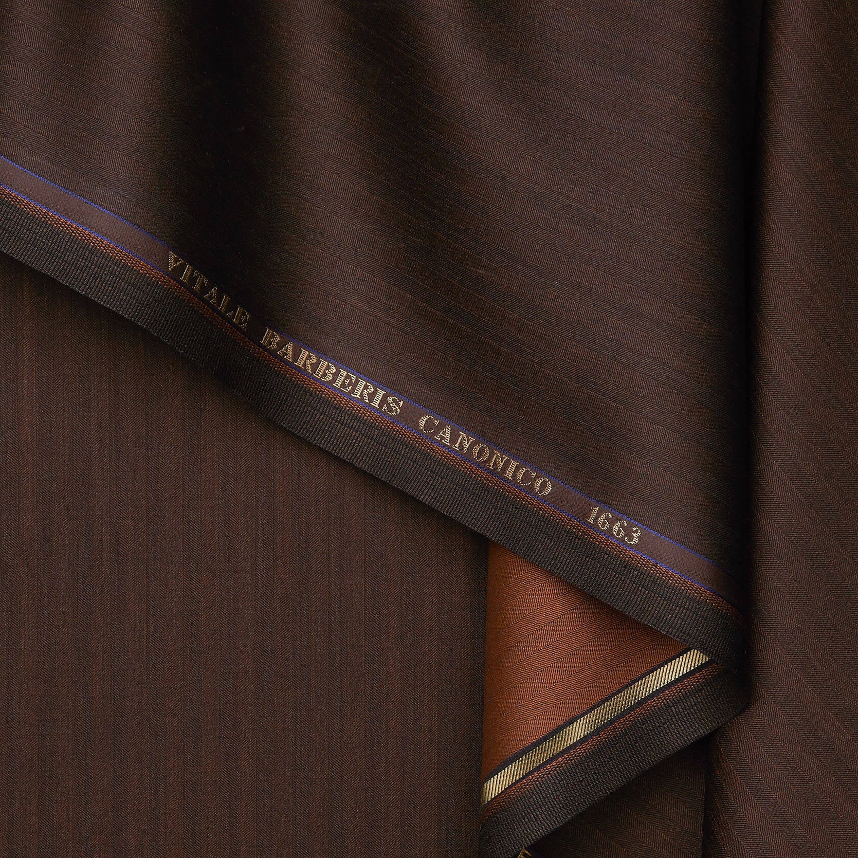 Brown Solaro Herringbone VBC Wool Silk Trousering / Jacketing Fabric