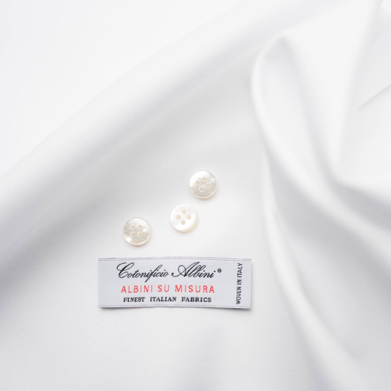 White Twill 100% Cotton Shirt in "Albini / Thomas Mason's Royale"