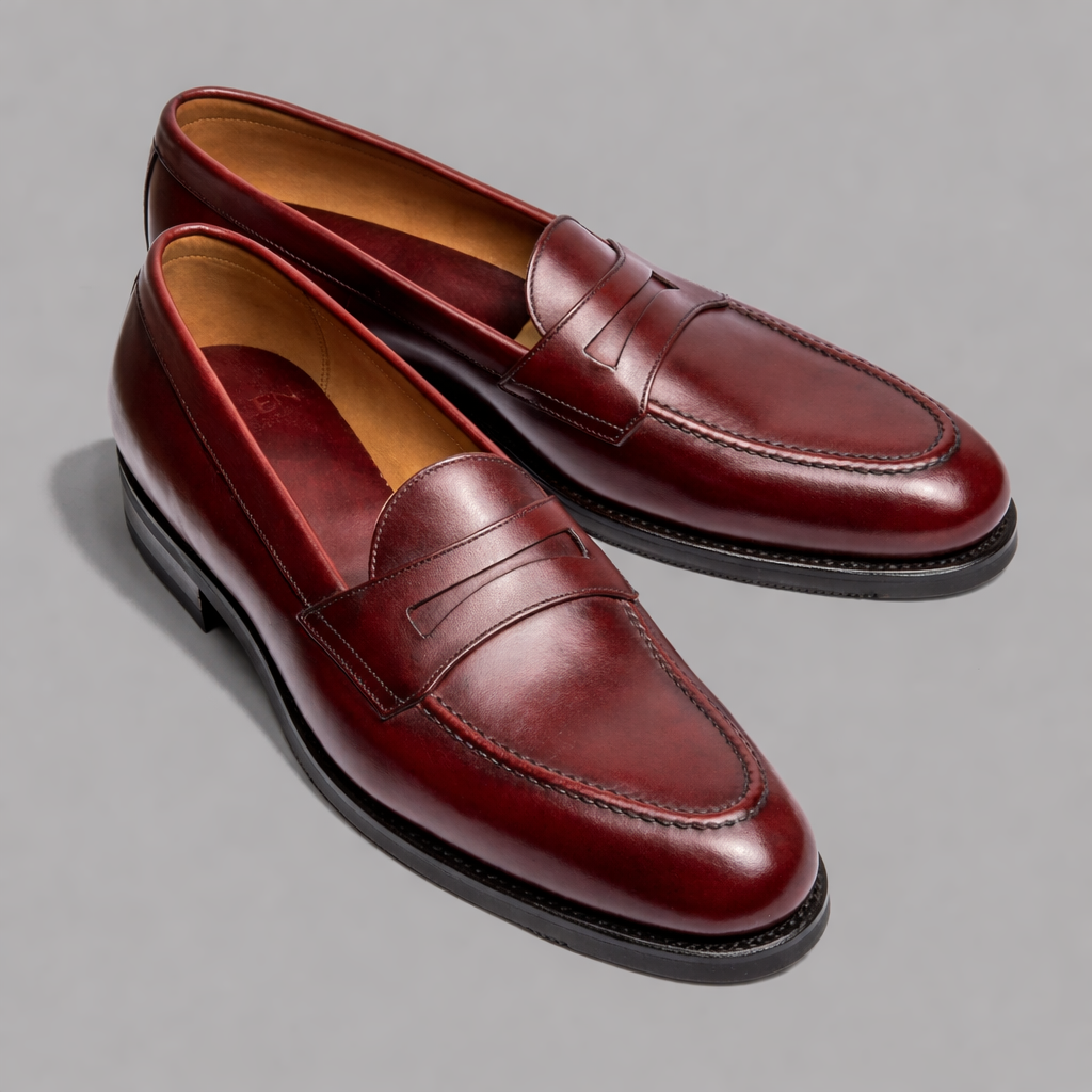 Prep Loafer in Burgundy Calf Leather