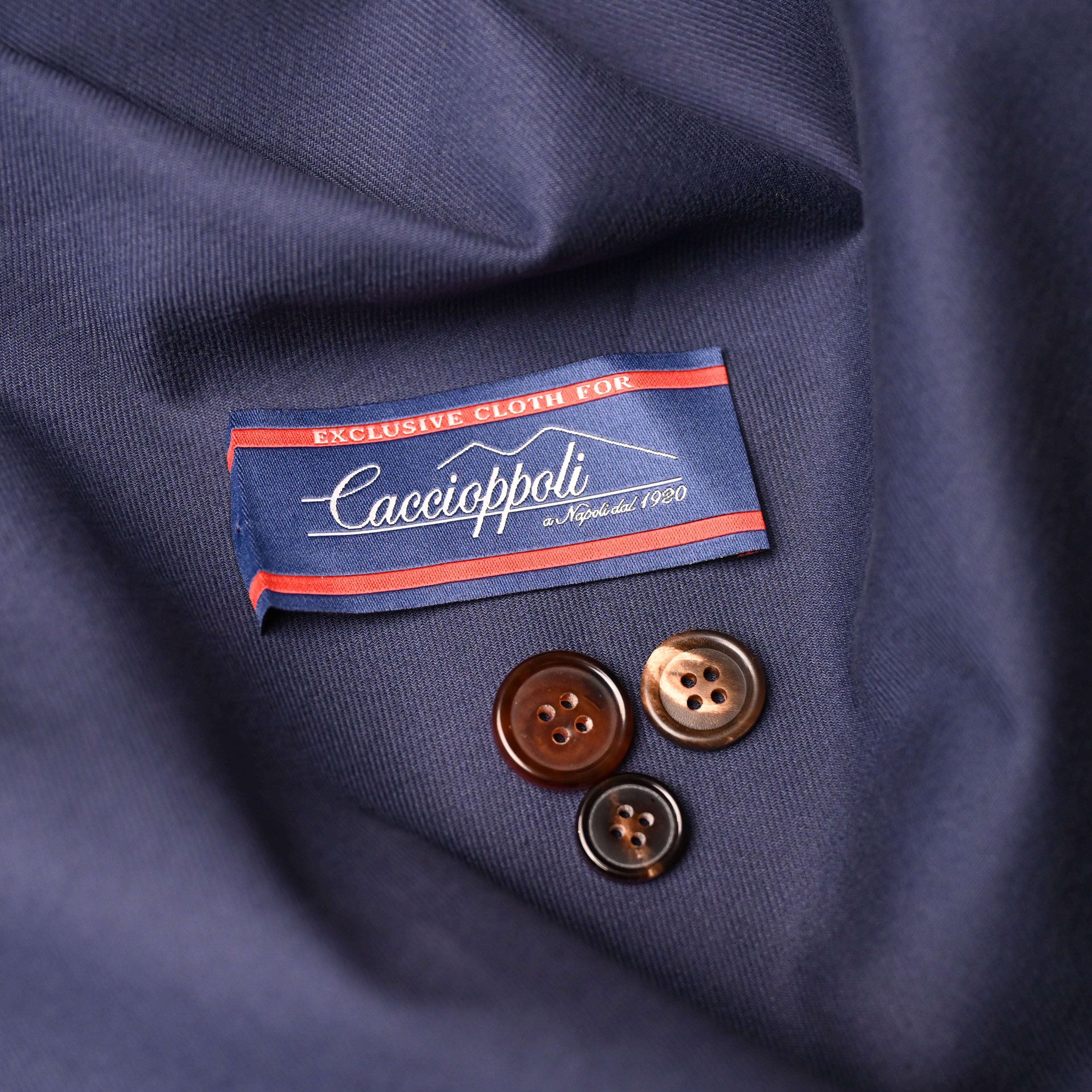Navy Twill Caccioppoli Cotton Elastane Jacketing Fabric