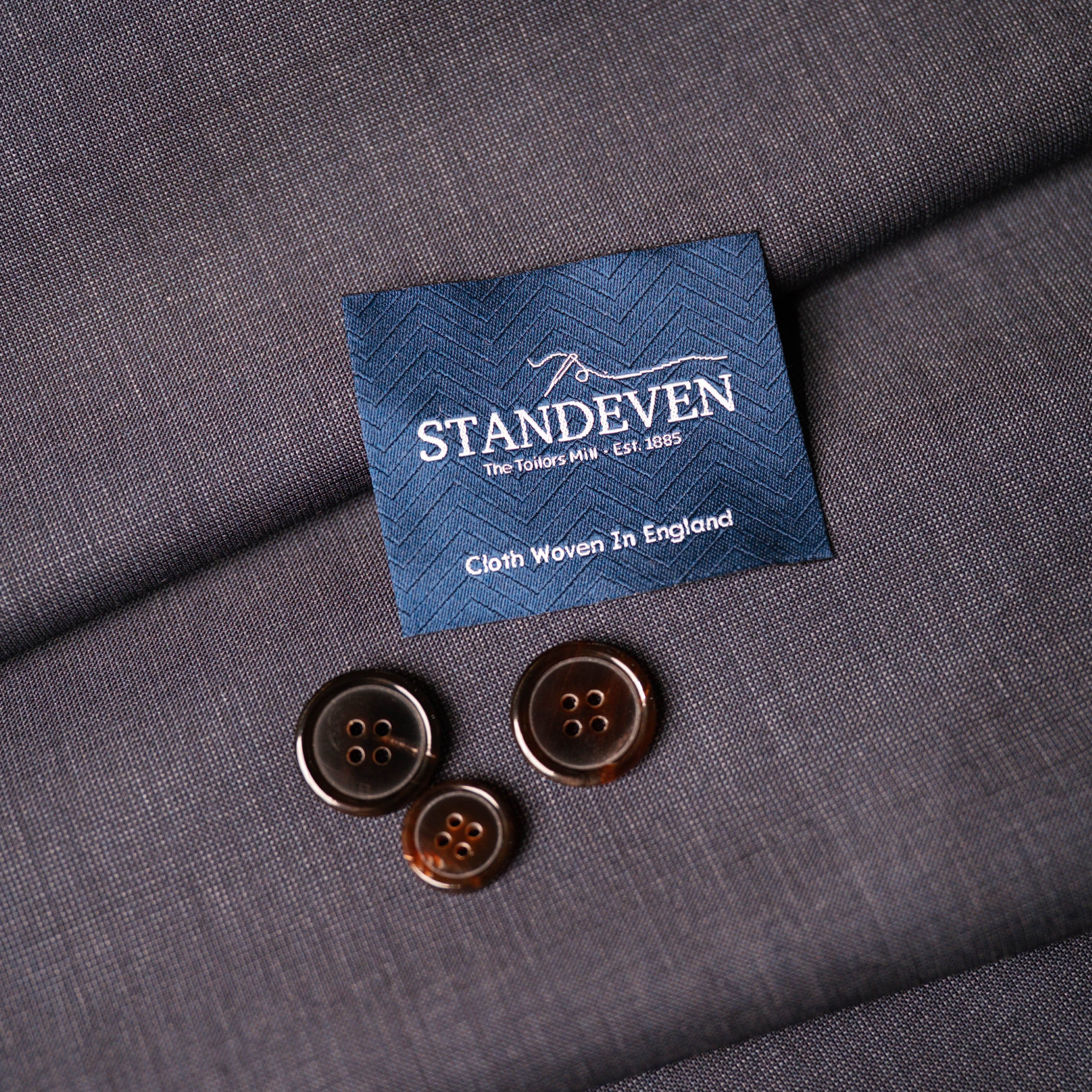 Navy Standeven Wool Mohair Jacketing / Trousering Fabric (Limited Lengths)