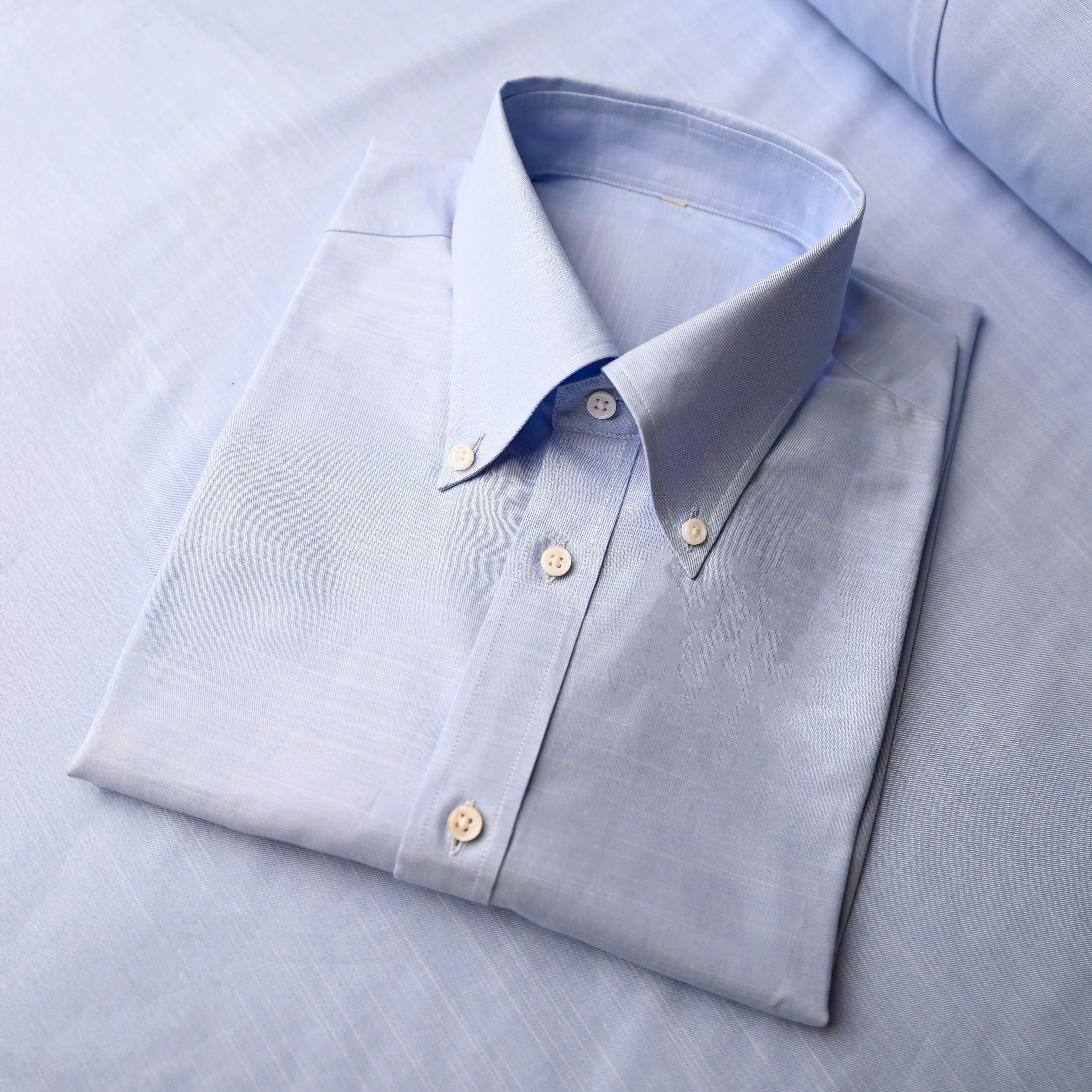 Blue Cotton Tencel Shirt in "Refinement"