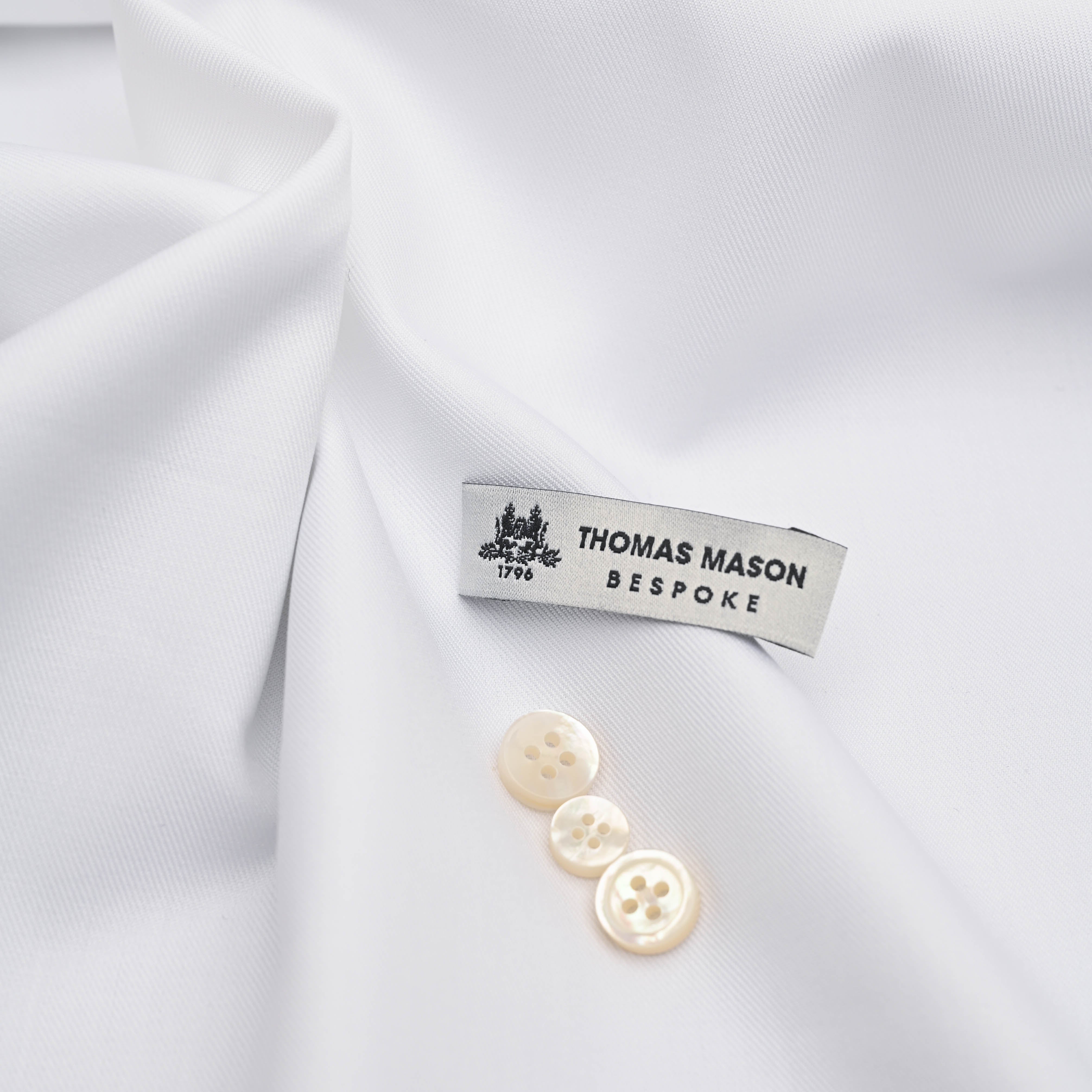 White Twill 100% Cotton Shirt in "Thomas Mason's Tower"