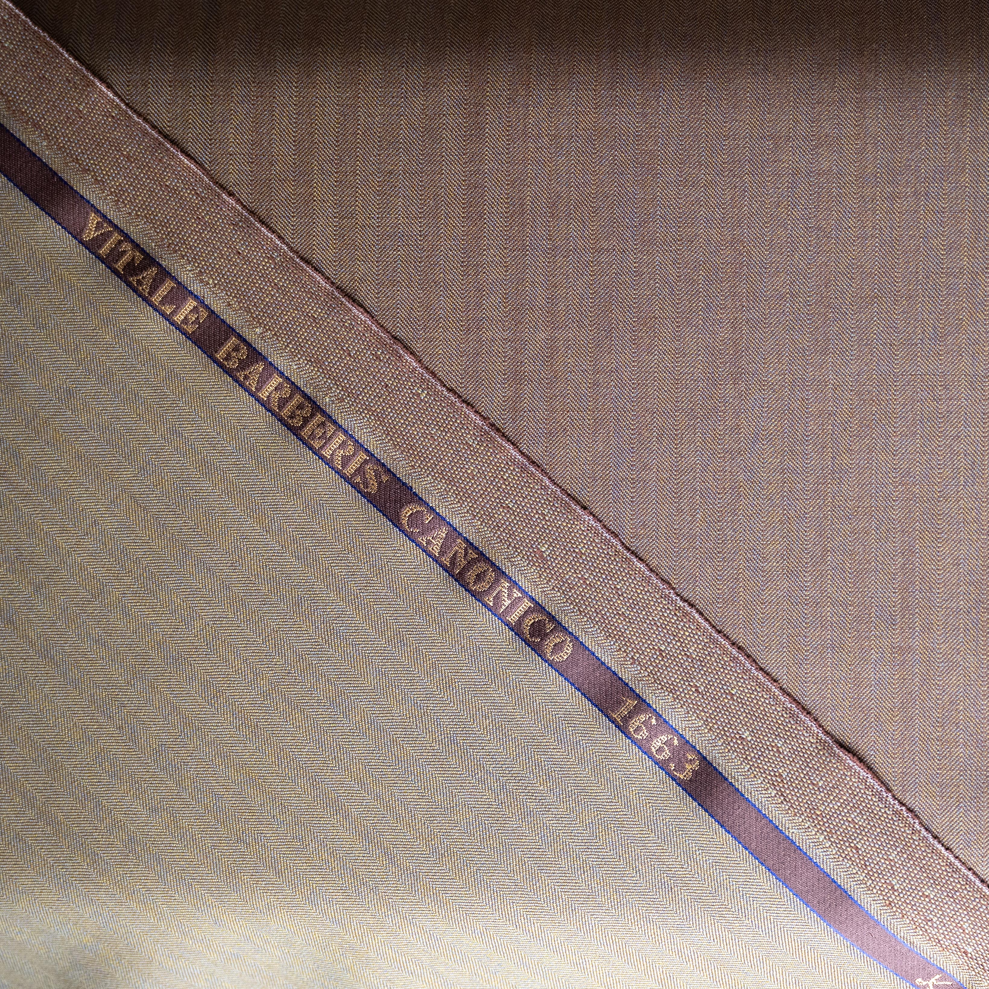 Dark Sage Herringbone Solaro VBC Wool Silk Suiting Fabric (Limited Lengths)