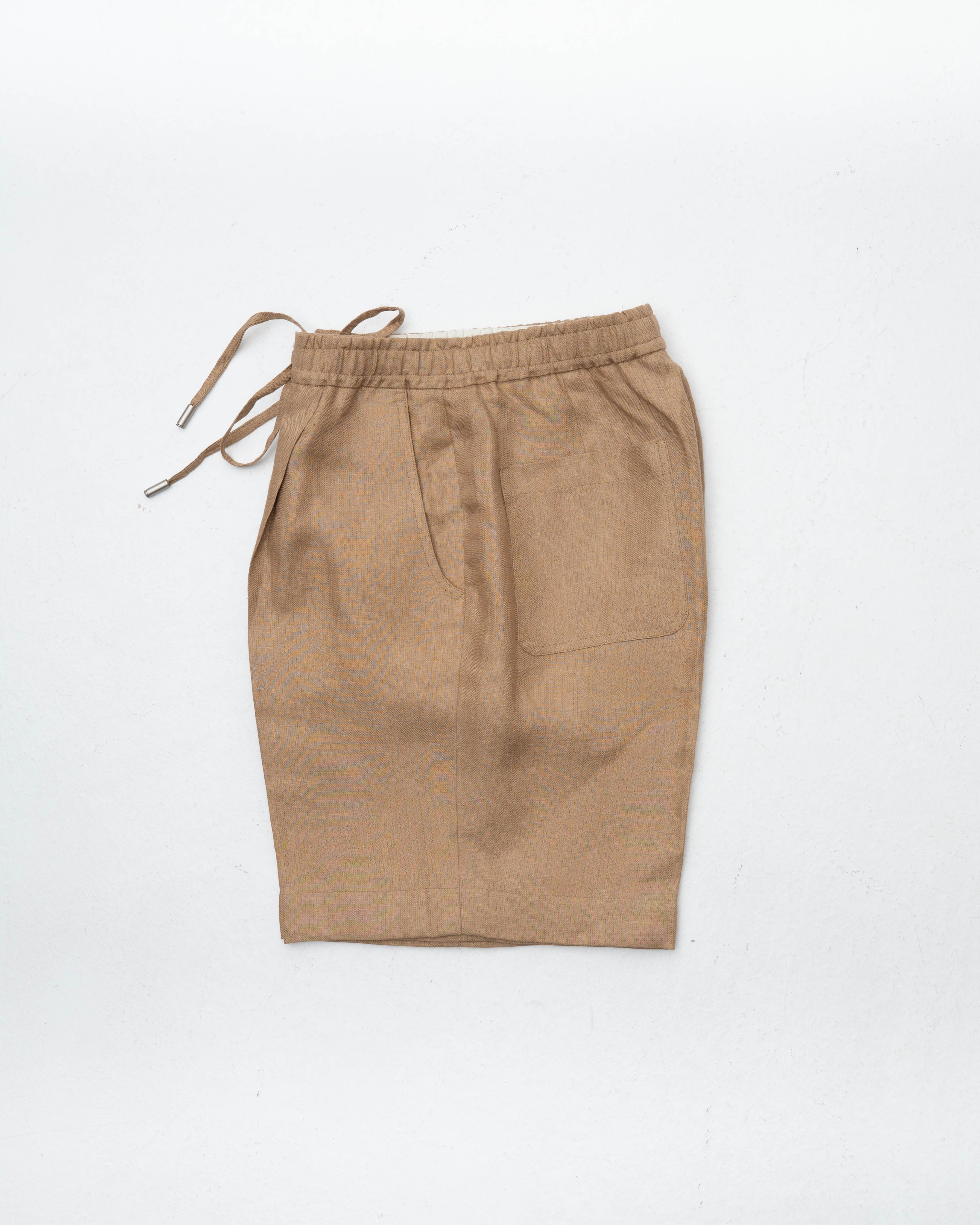 Sand Cotton Linen Drawstring Shorts