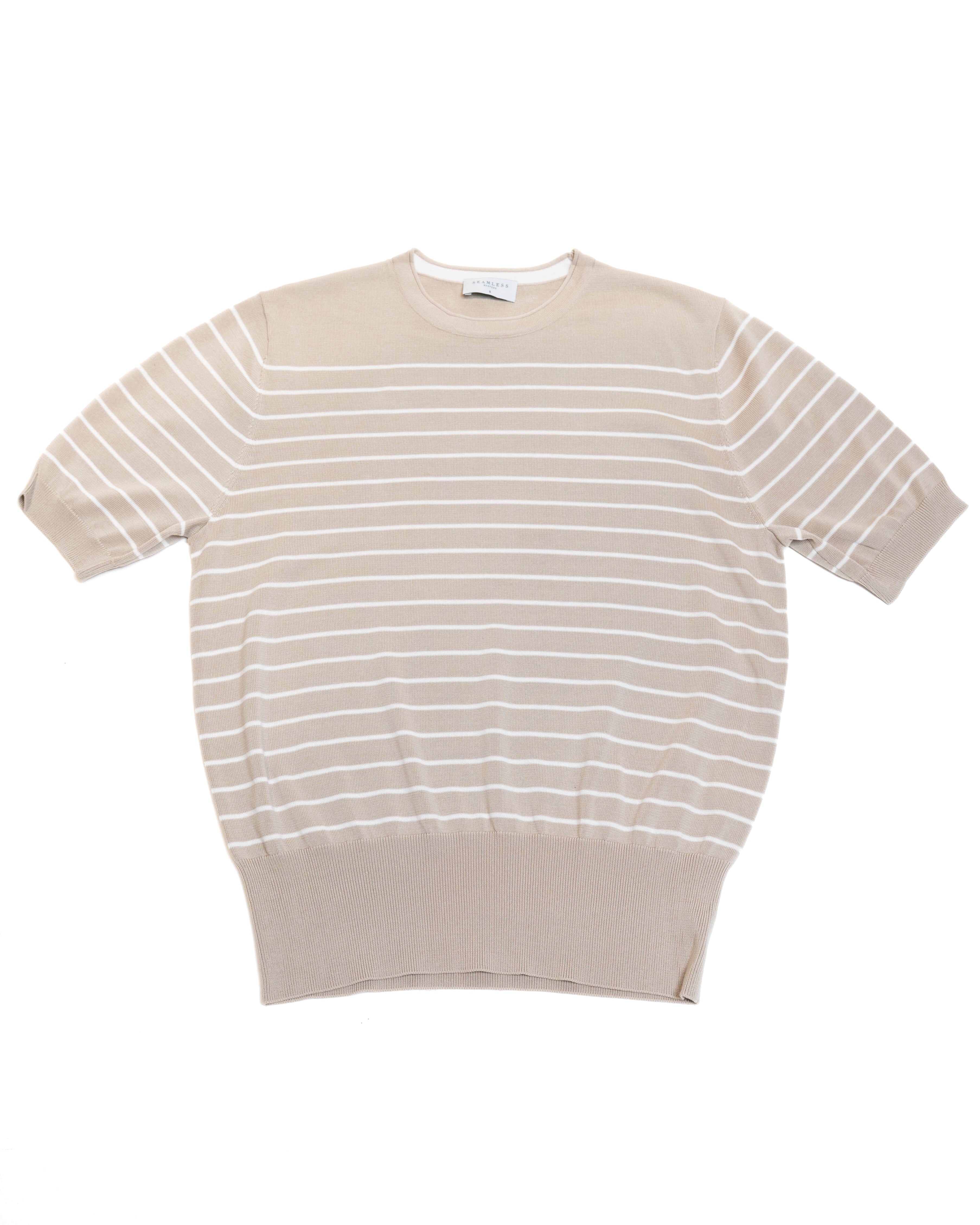 Shoreline Knit Tee in Sand Stripe