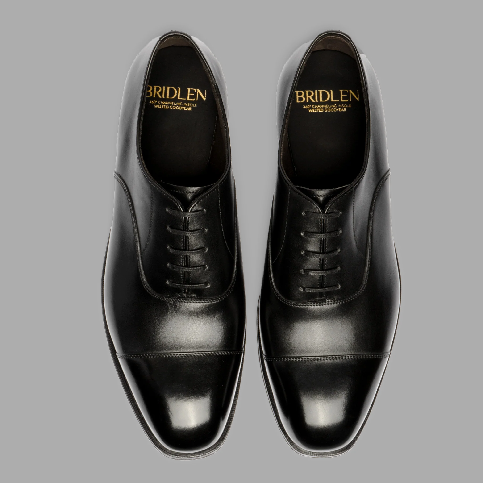 Straight Tip Oxford in Black Calf Leather
