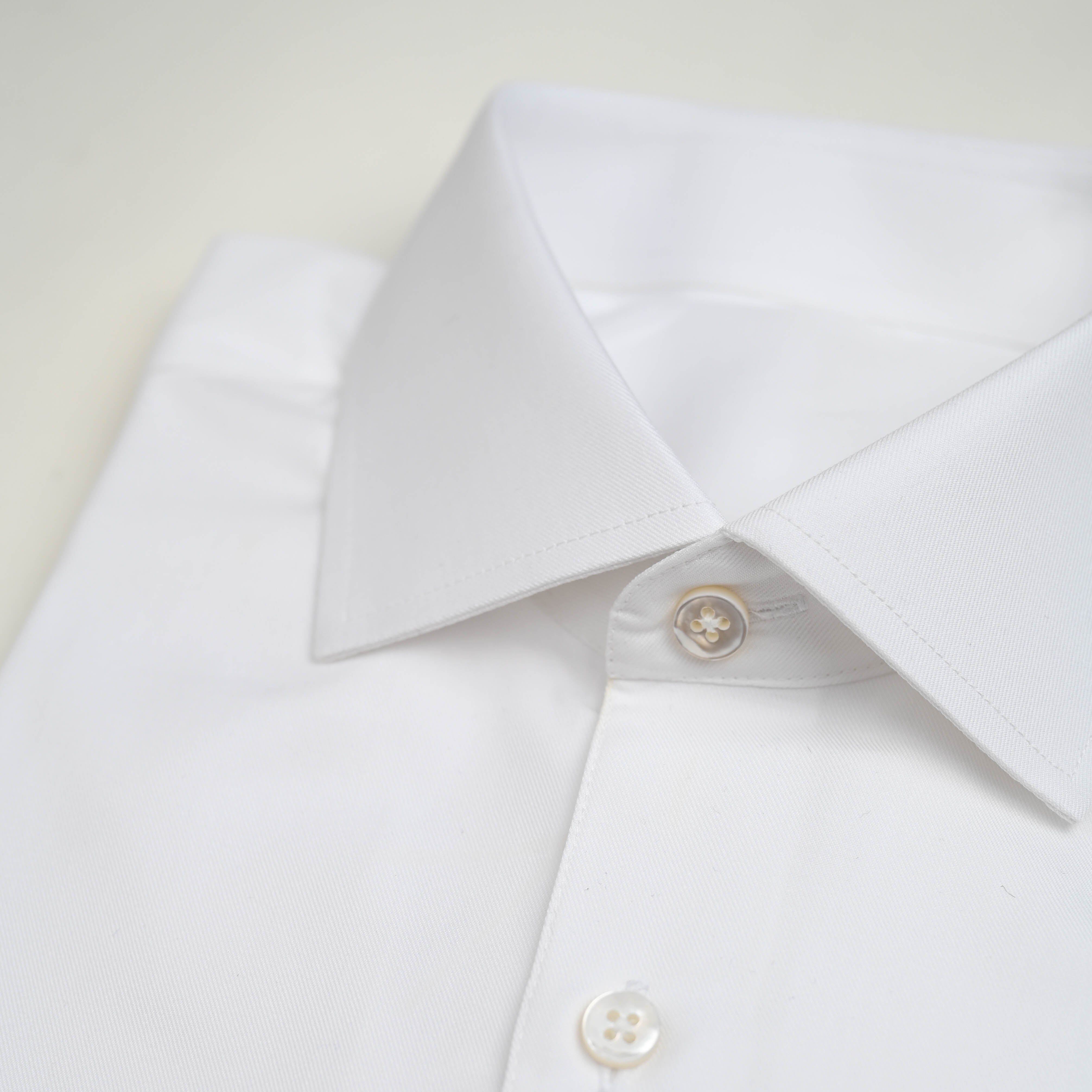 White Twill 100% Cotton Shirt in "Thomas Mason's Tower"