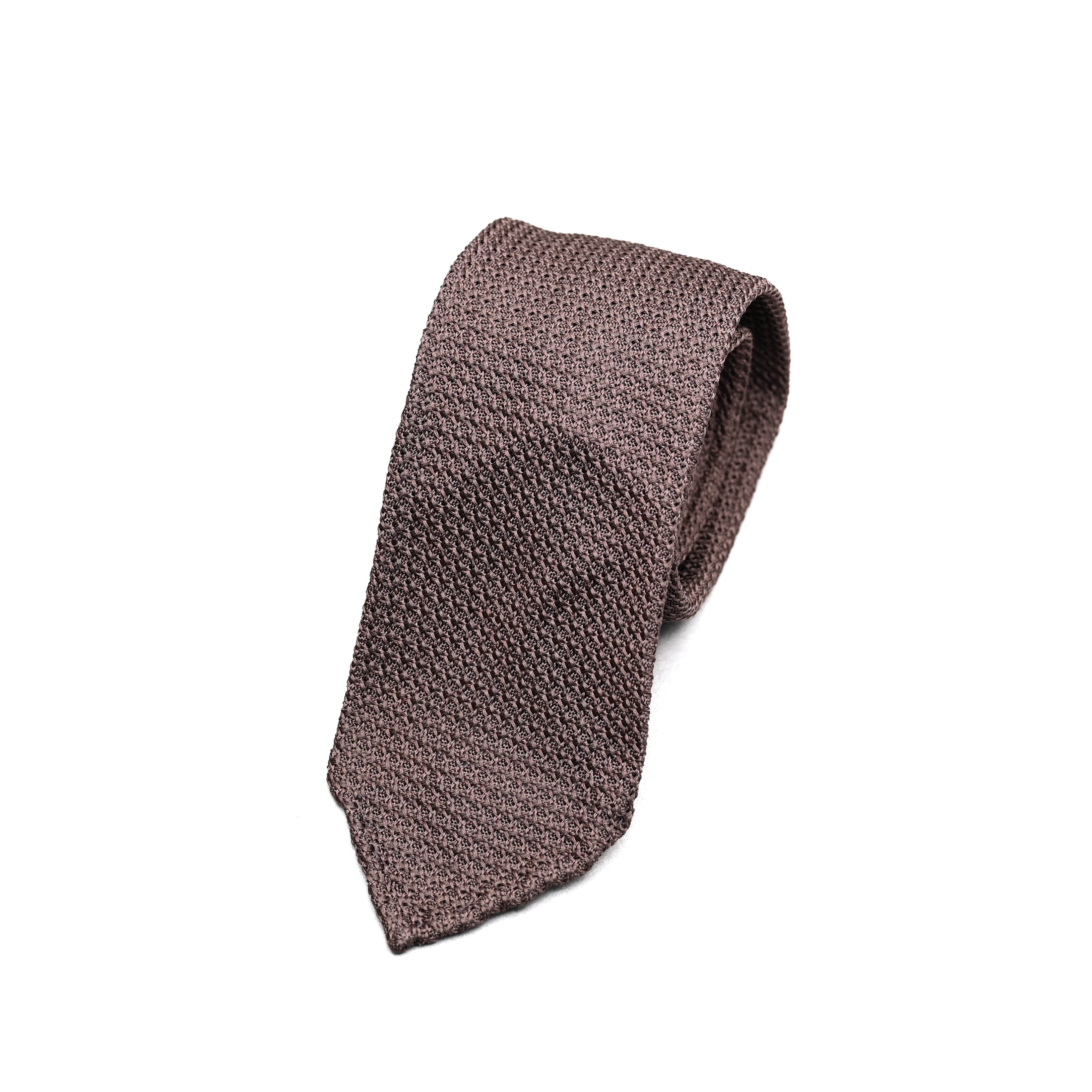 Garza Grossa Grenadine Silk Tie in Brown