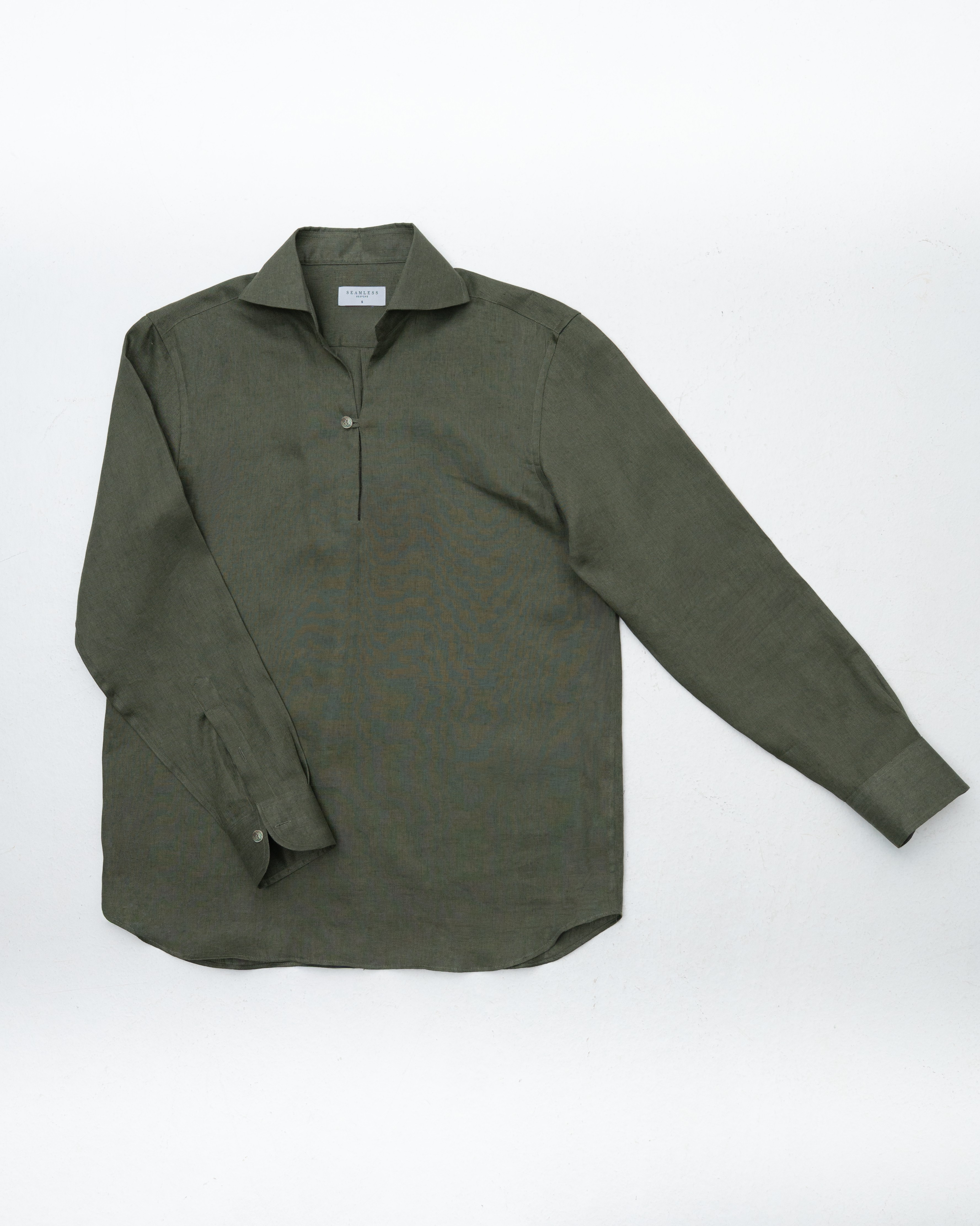 Testa Olive Linen Popover Shirt