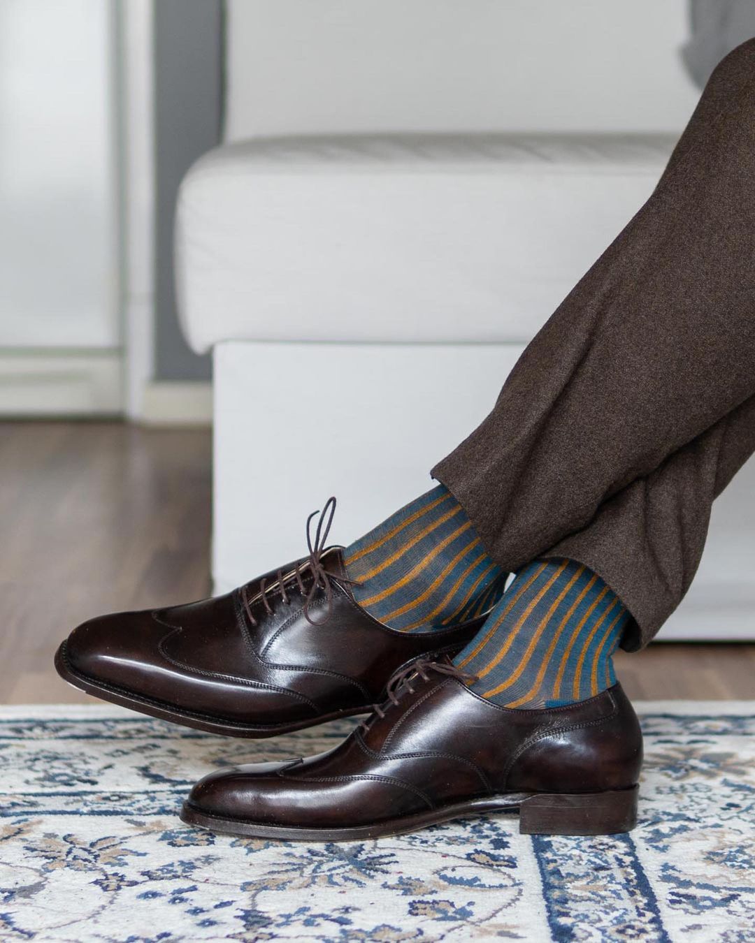 Viccel / Celchuk Over The Calf Shadow Stripe Cotton Socks