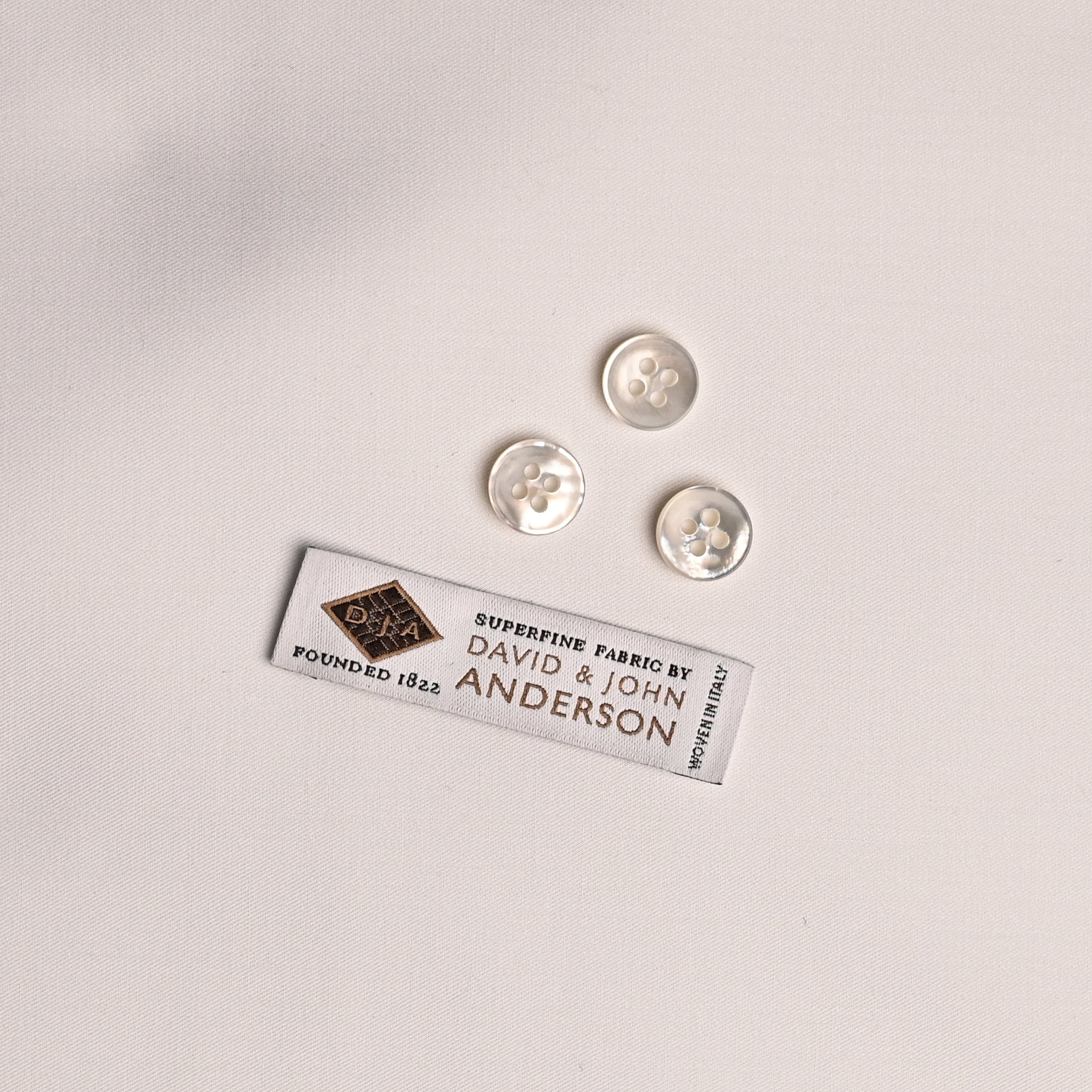 White Twill David & John Anderson 200/2 100% Cotton Shirting Fabric