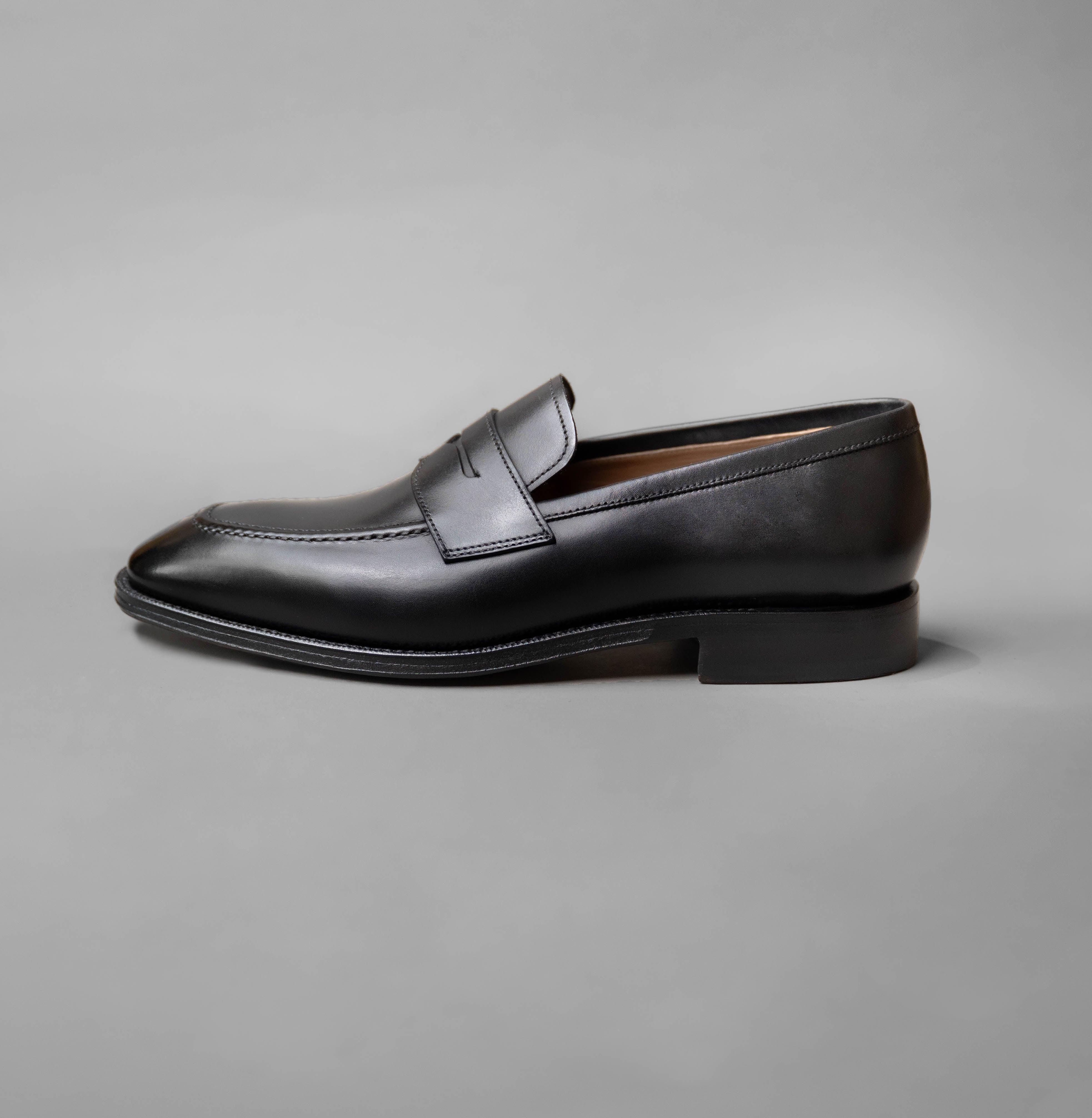 Penny Loafer in Black Calf Leather