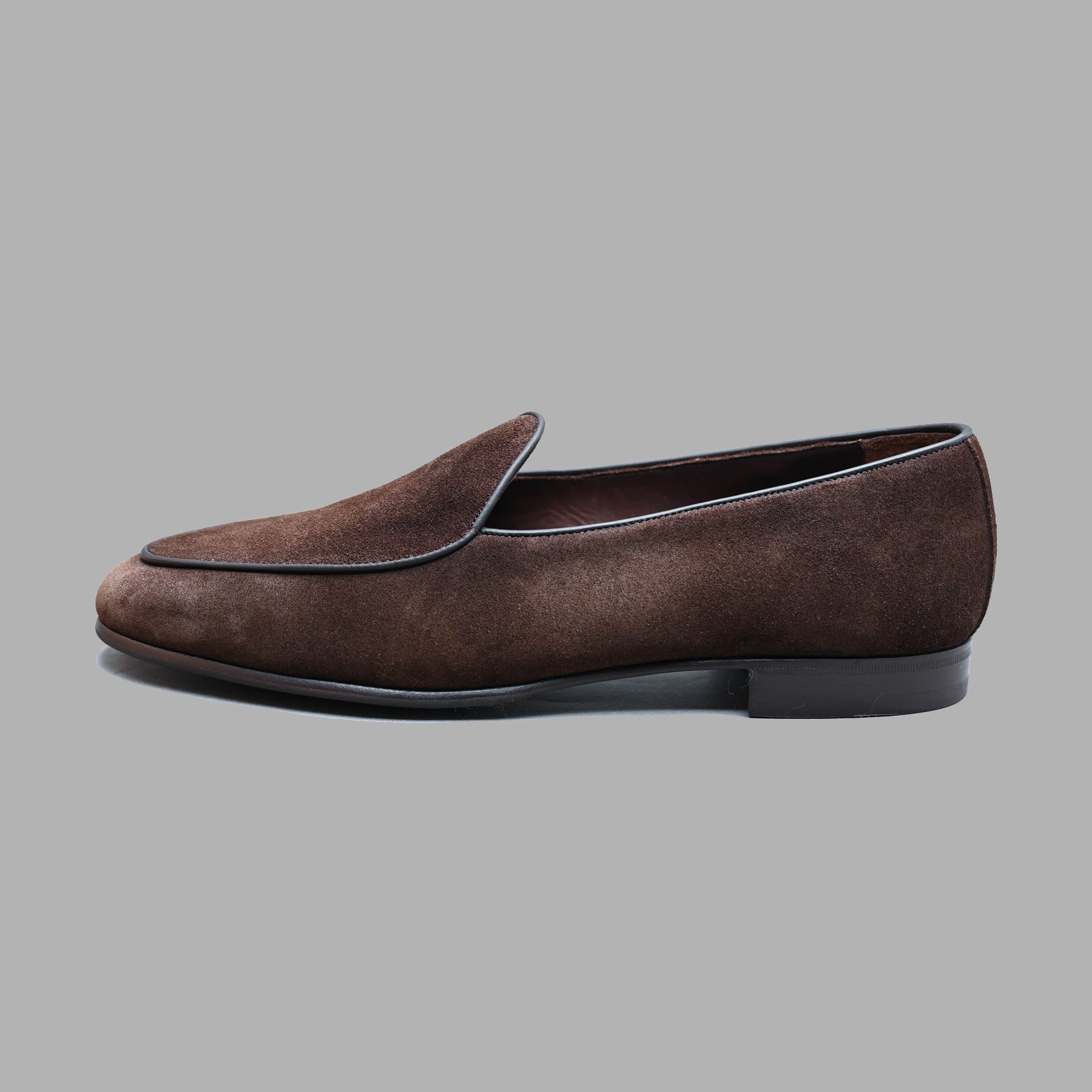 Classic Belgian Loafer in Dark Brown Suede