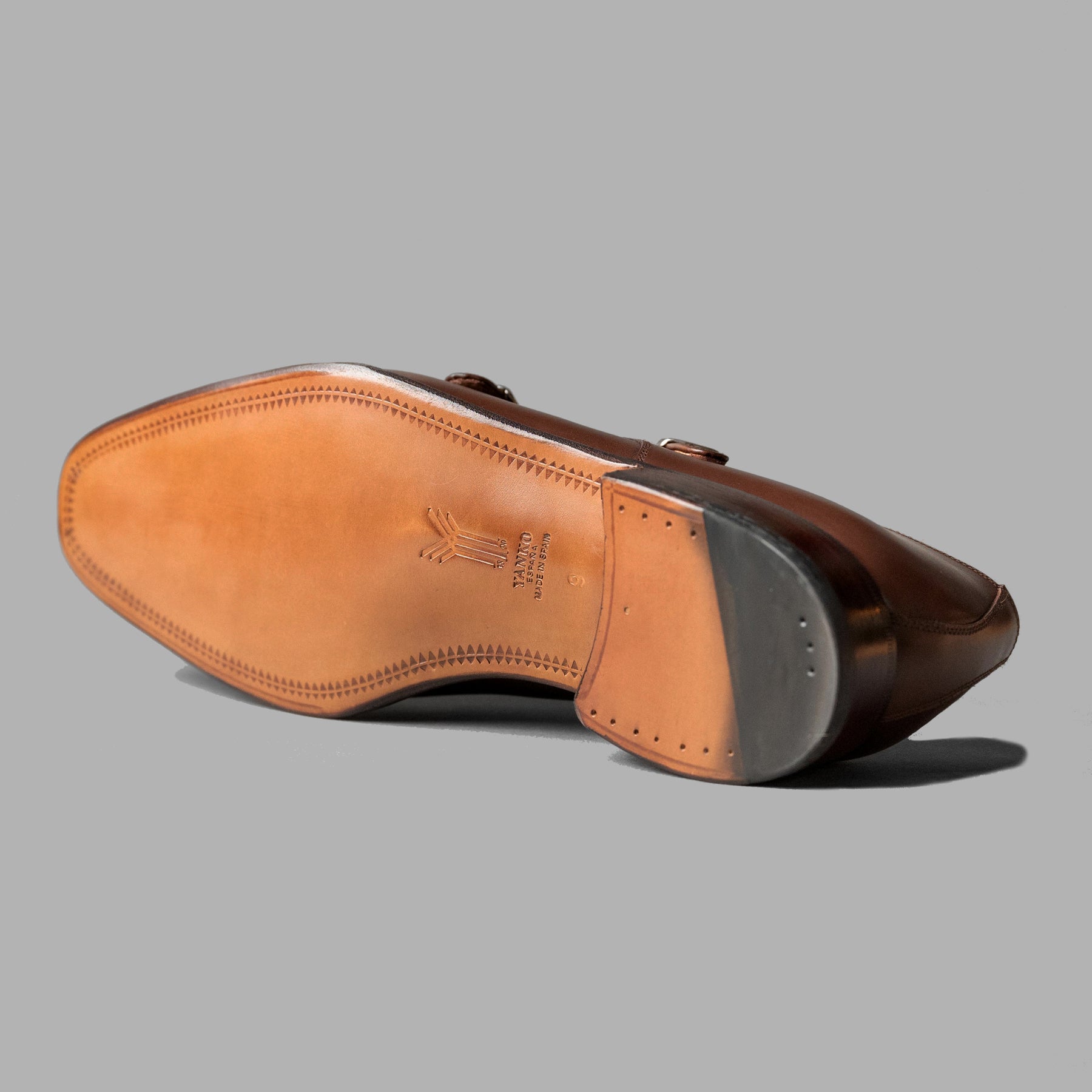 Double Monk Strap in Dark Brown Box Calf Leather