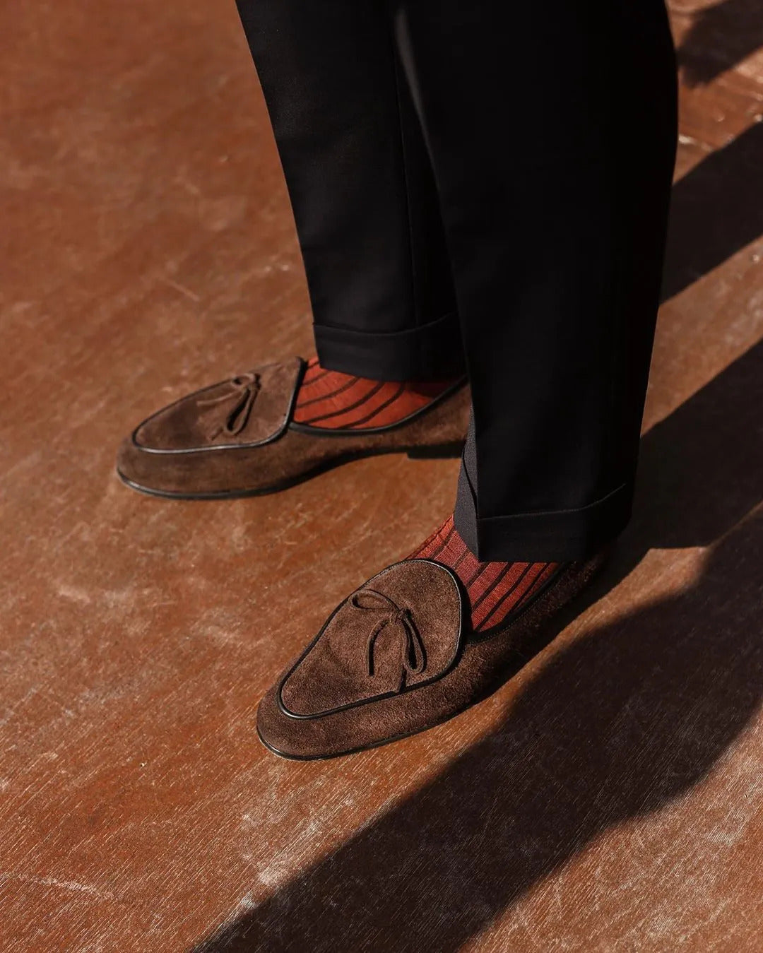 Viccel / Celchuk Mid Calf Shadow Stripe Cotton Socks