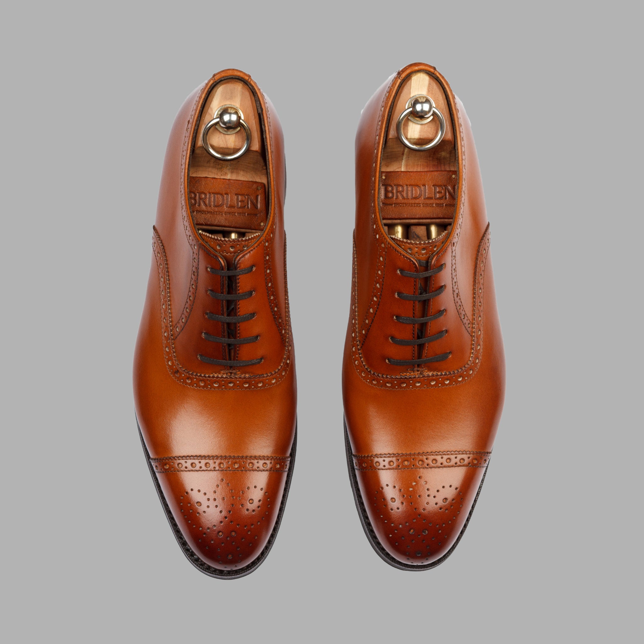 Semi Brogue Oxford in Cuoio Brown Leather