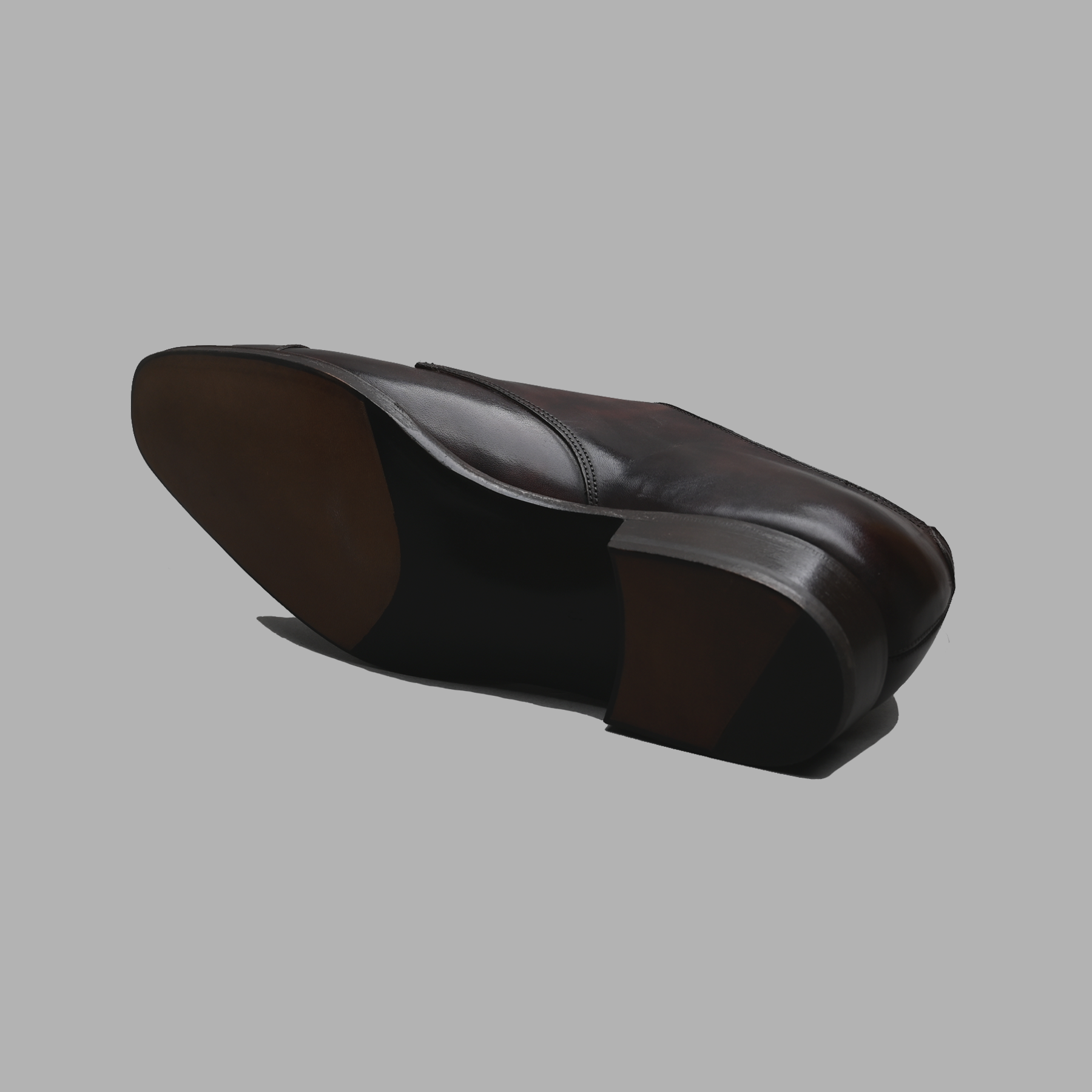 Maxwell Hand Grade Double Monk Strap in Brown Museum Calf Leather
