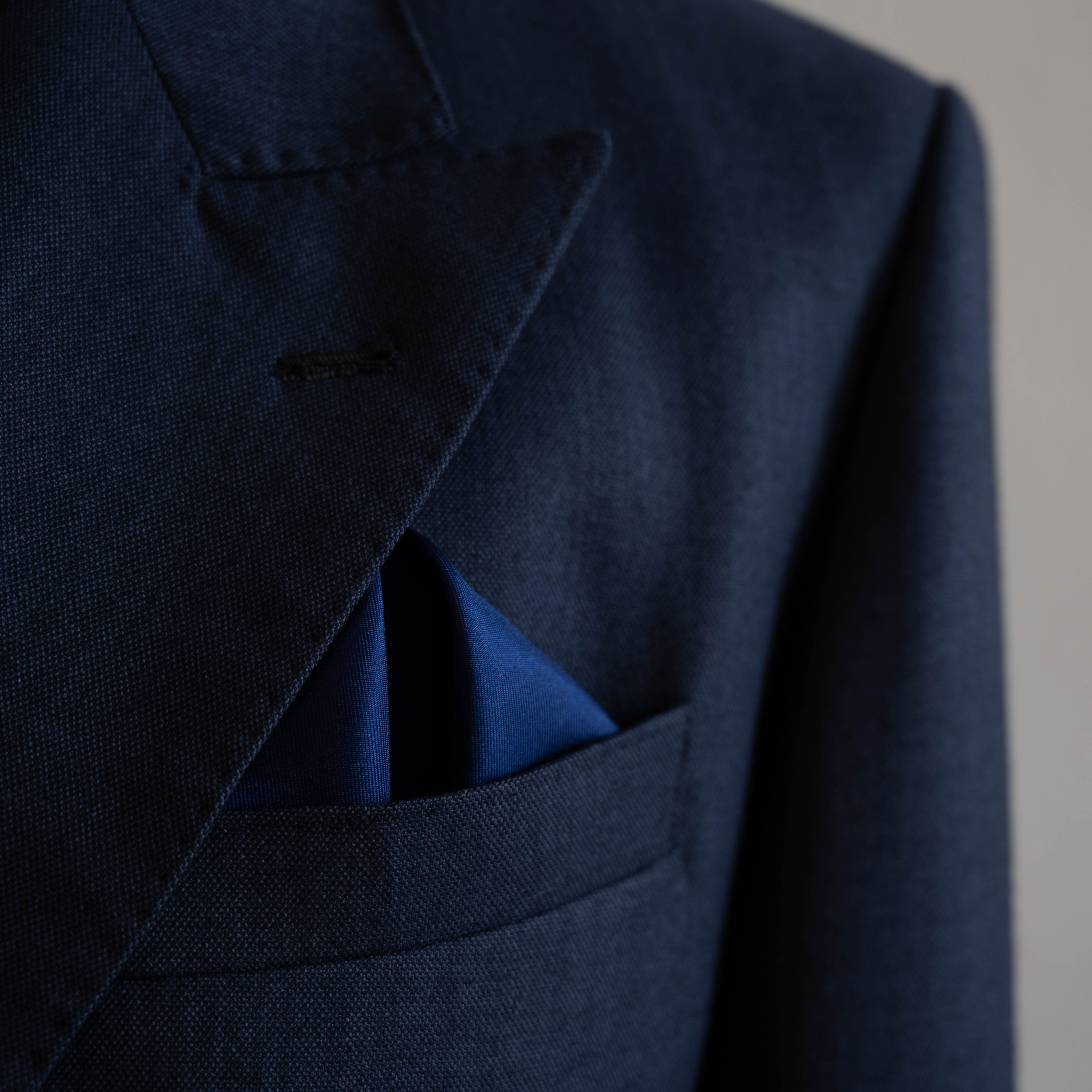 Navy Silk Pocket Square