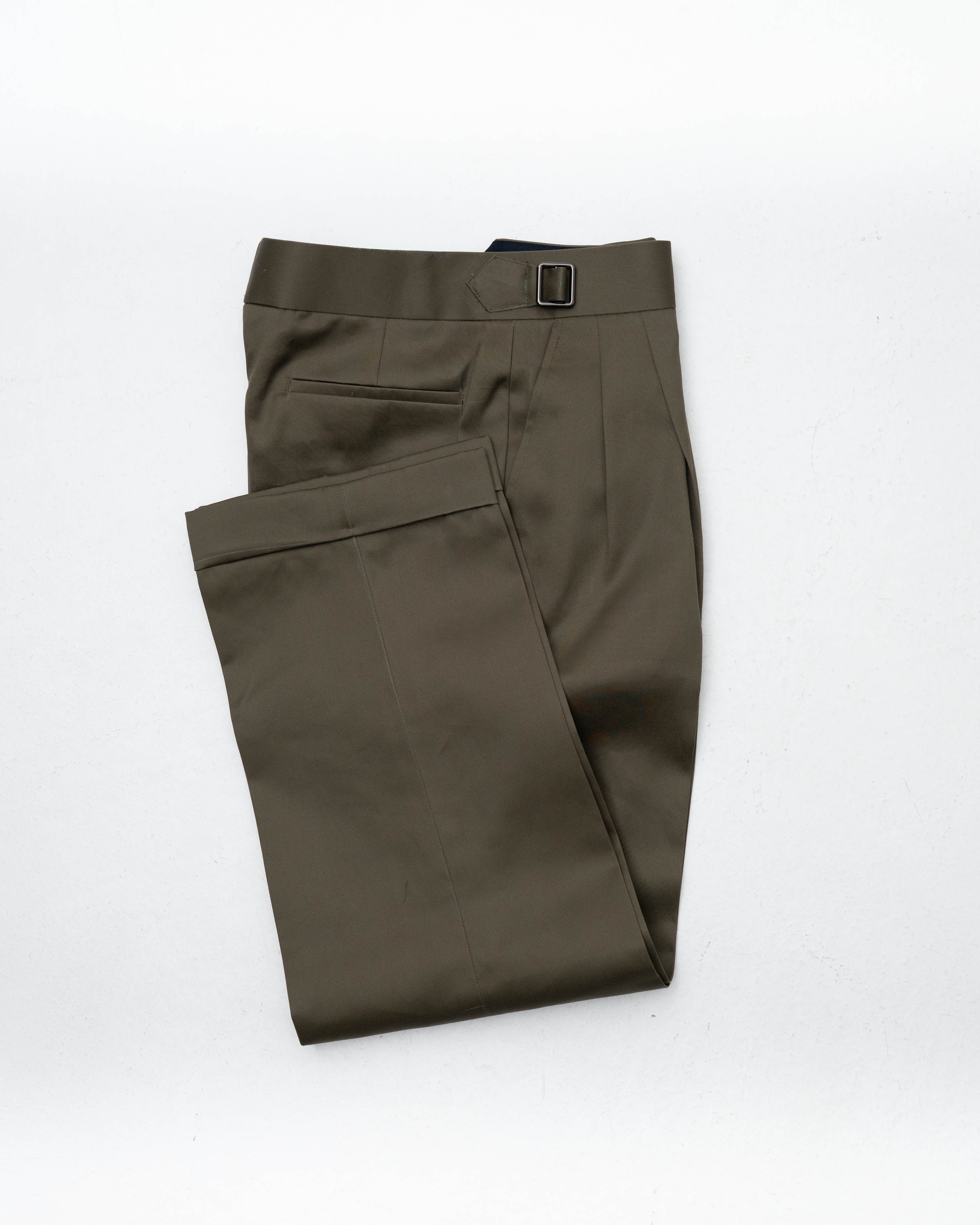 Army Green Cotton Gurkha Trousers