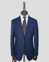 Blue Window Pane Wool Sports Jacket | Dario Model