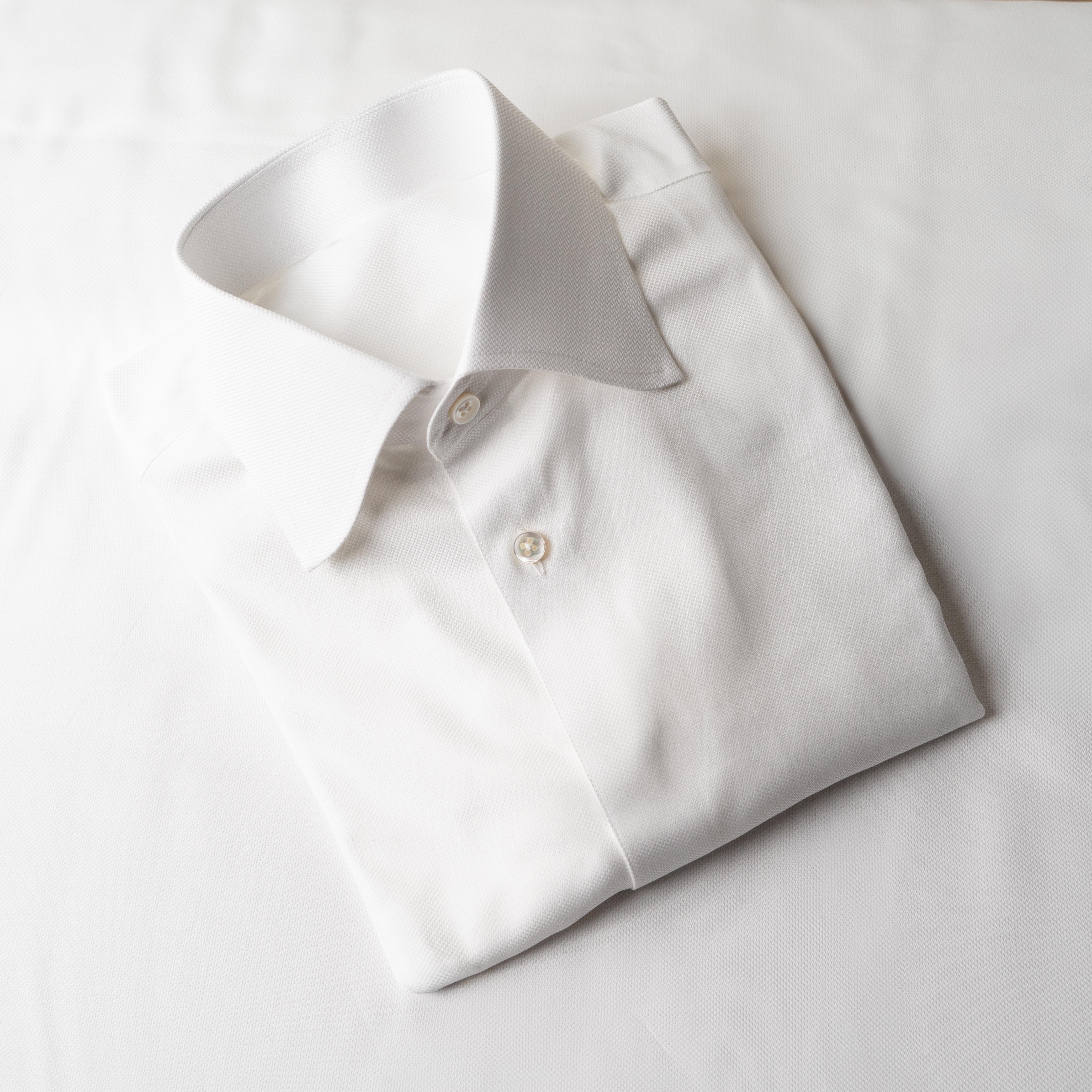 White Dobby 100% Cotton Shirt in "Albini's Duke"