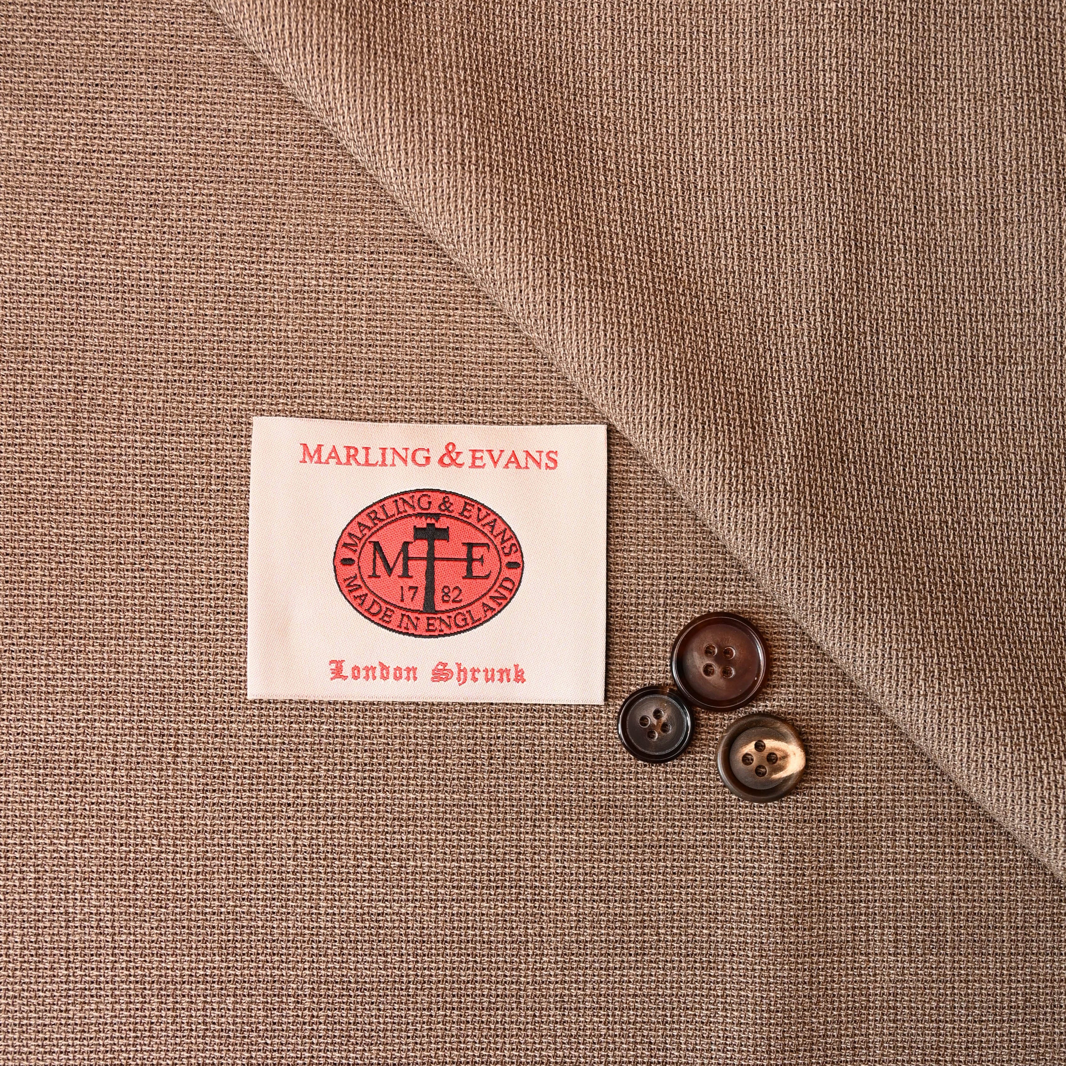Taupe Marling & Evans Mockleno 100% Wool Jacketing Fabric