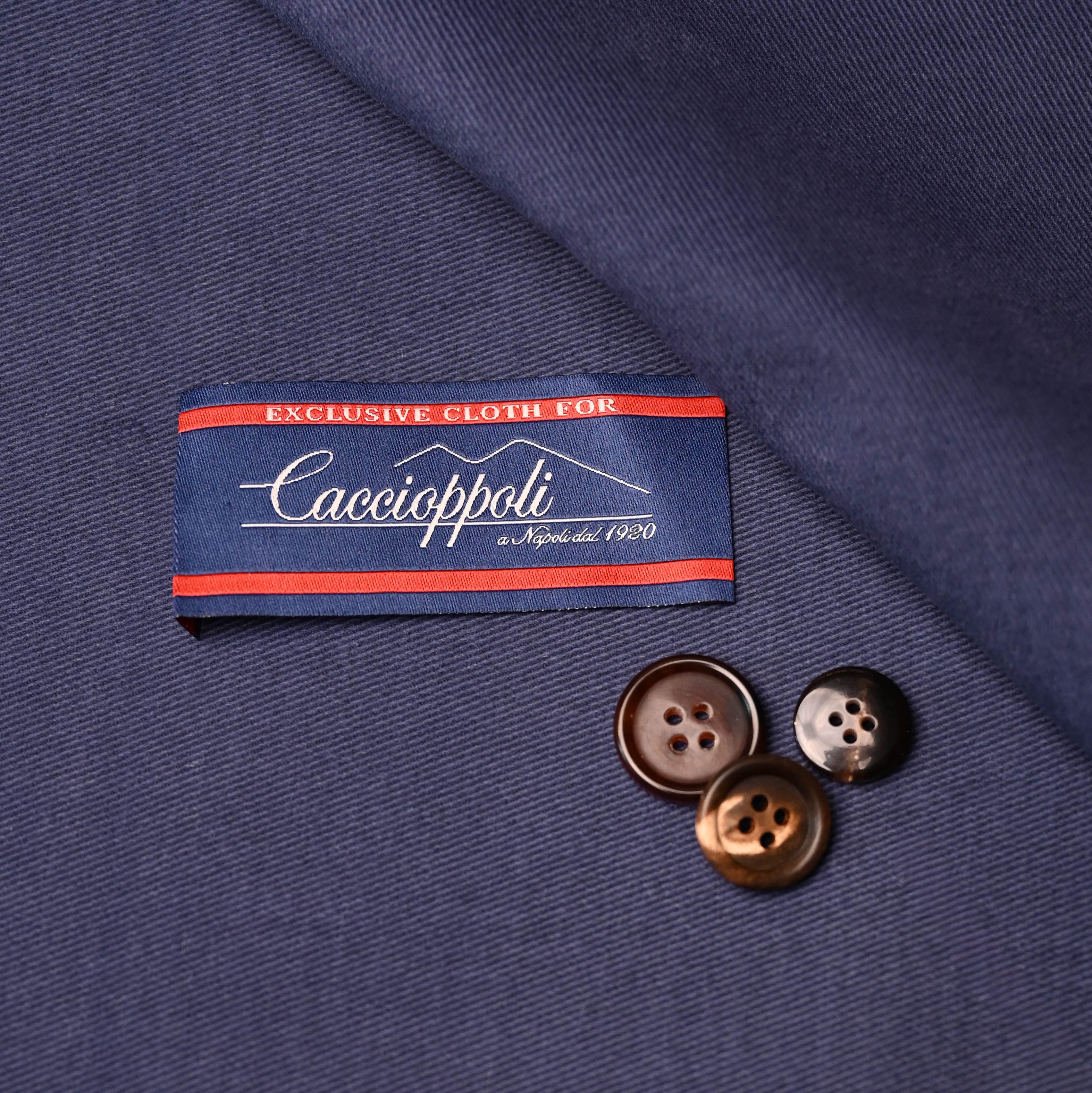 Navy Twill Caccioppoli Cotton Elastane Jacketing Fabric