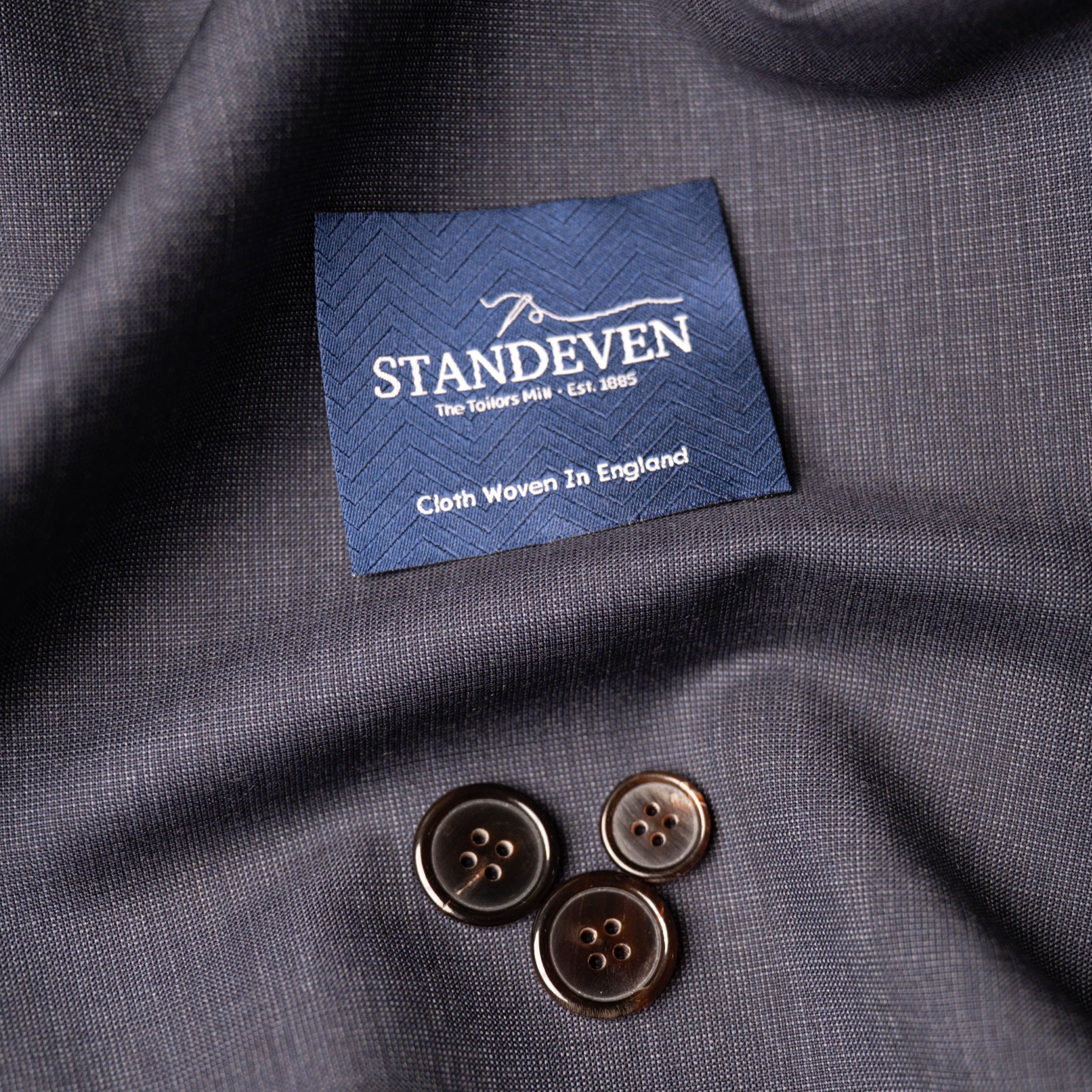 Navy Standeven Wool Mohair Jacketing / Trousering Fabric (Limited Lengths)