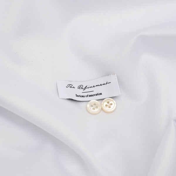 White Twill 100% Cotton Shirt in "Refinement"