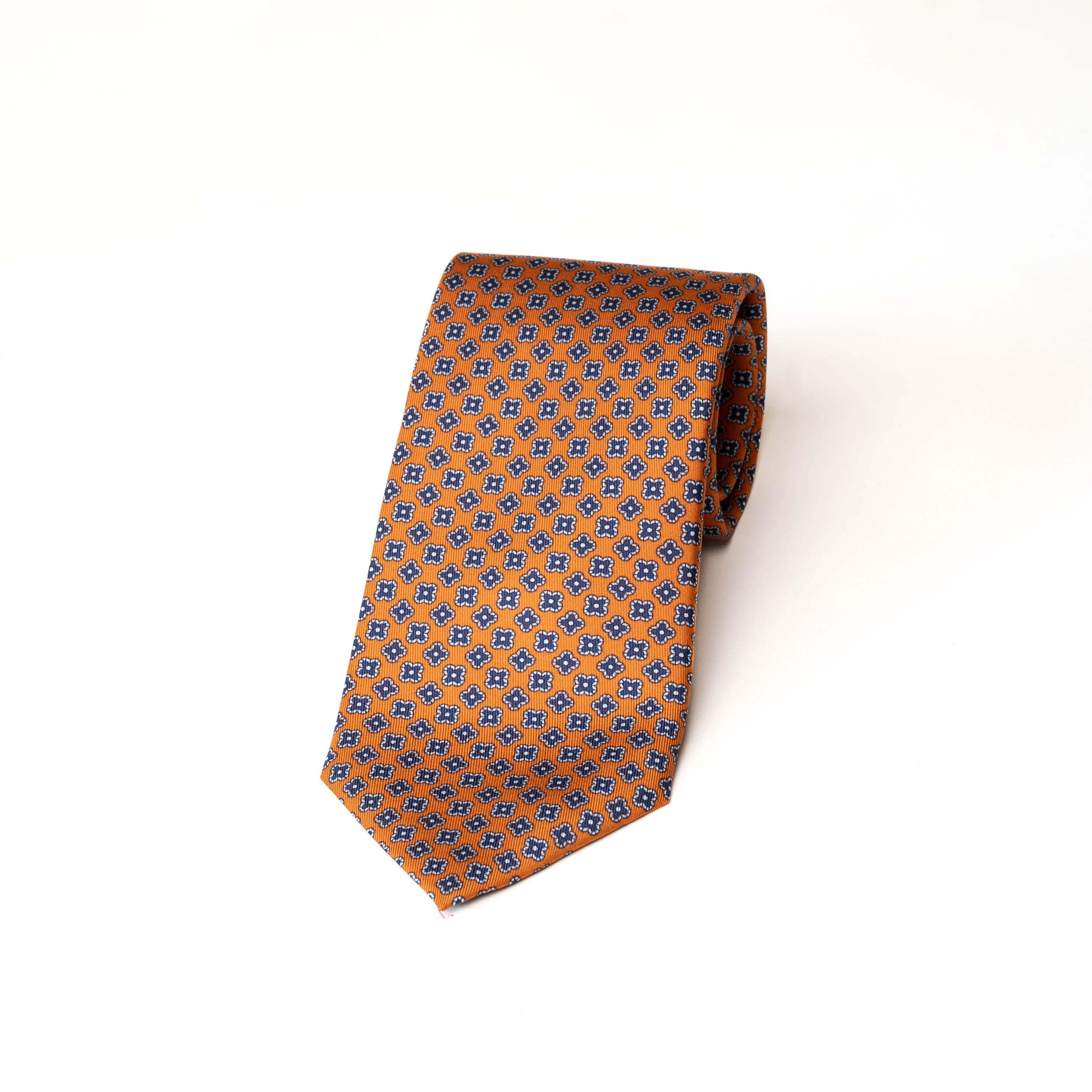 Geometric Print Tie in Orange