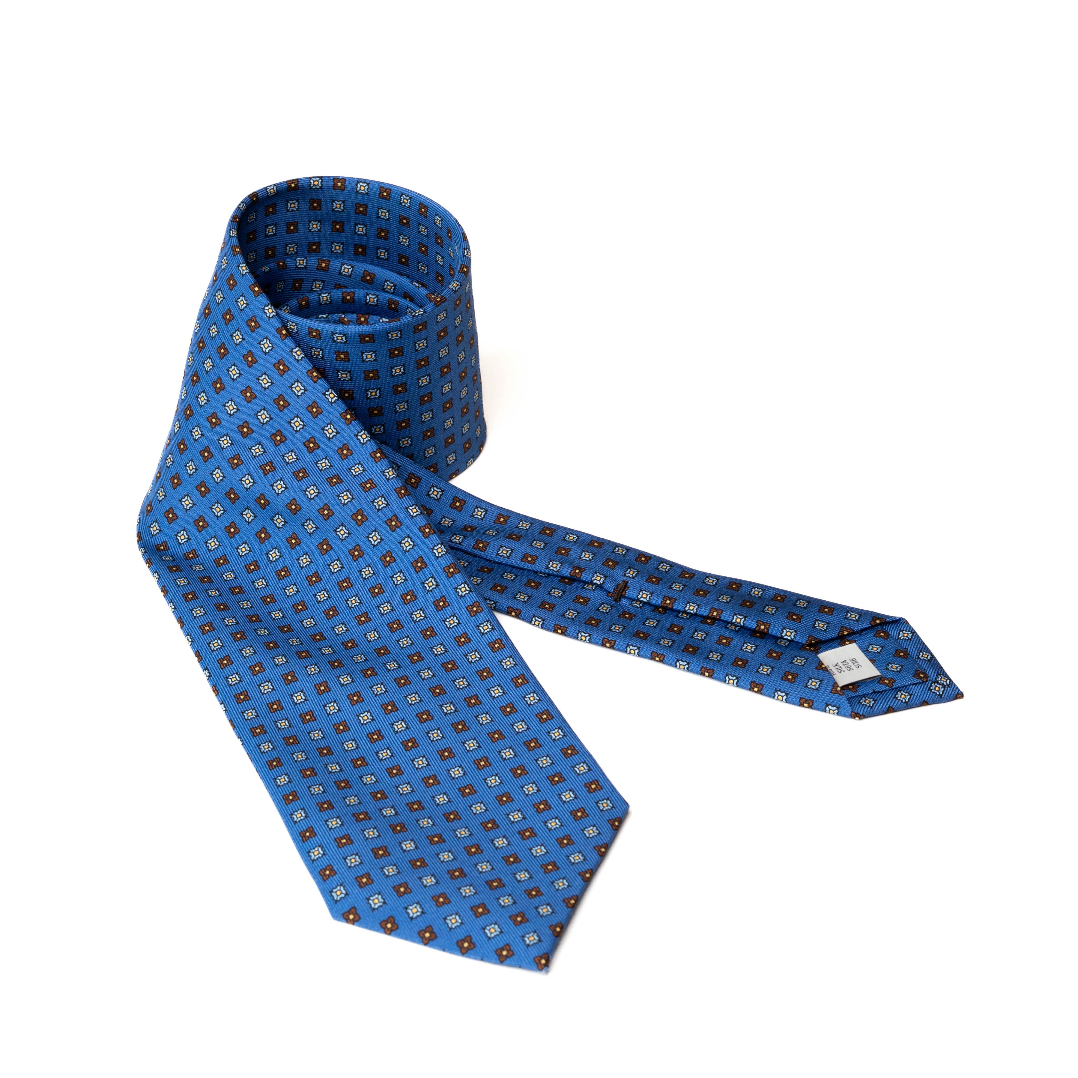Diamond Motif Tie in French Blue