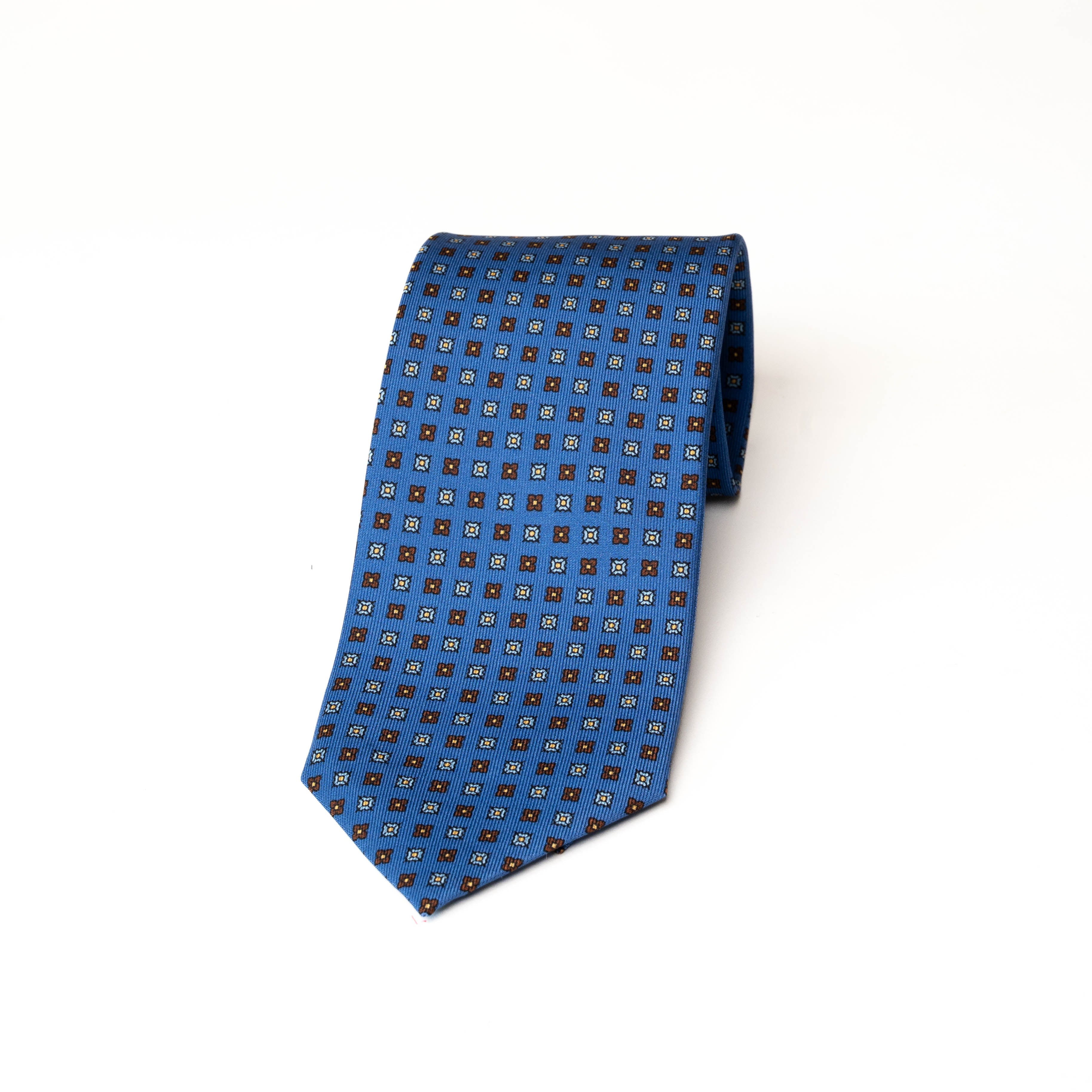 Diamond Motif Tie in French Blue