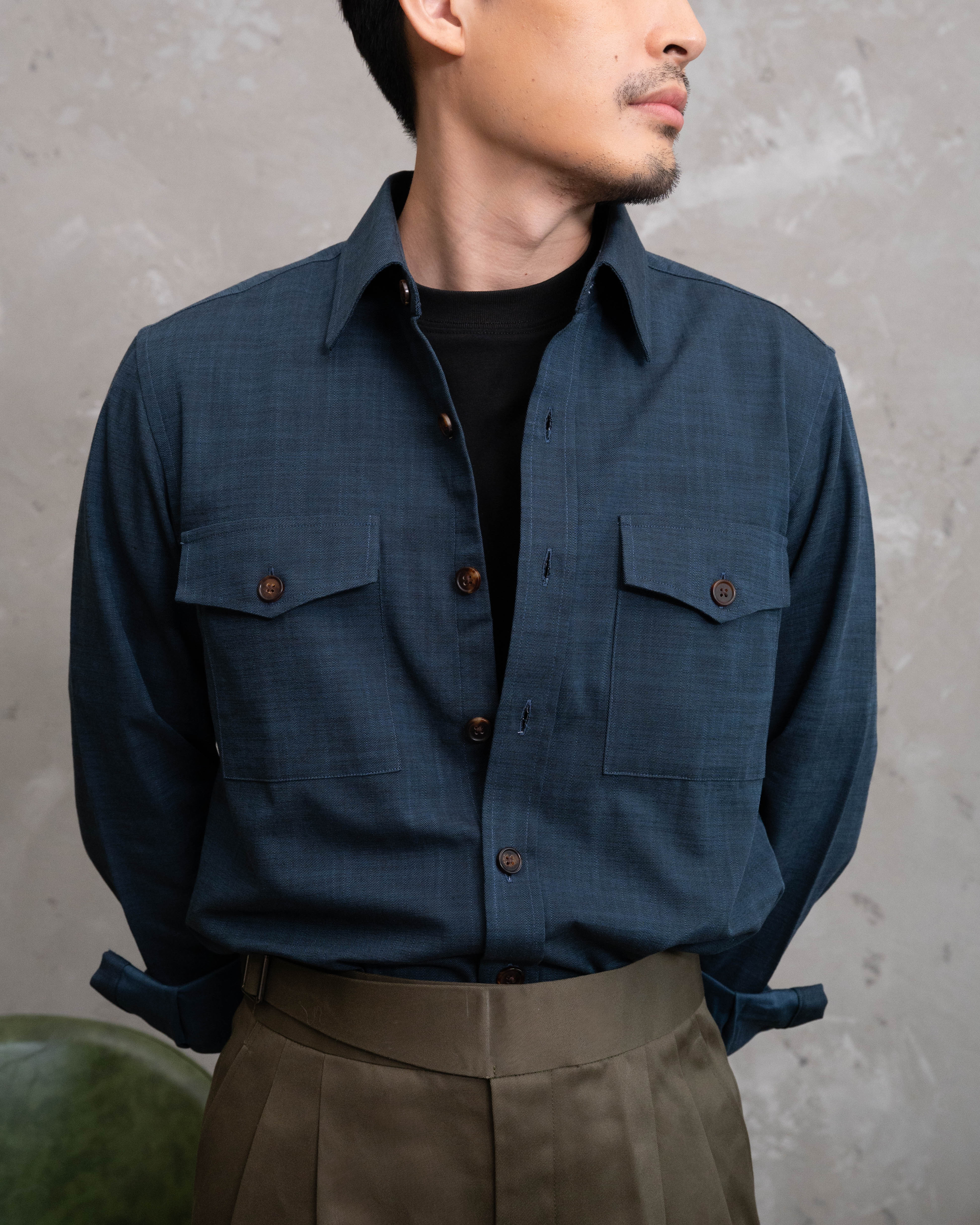 Denim Blue Cotton Shirt