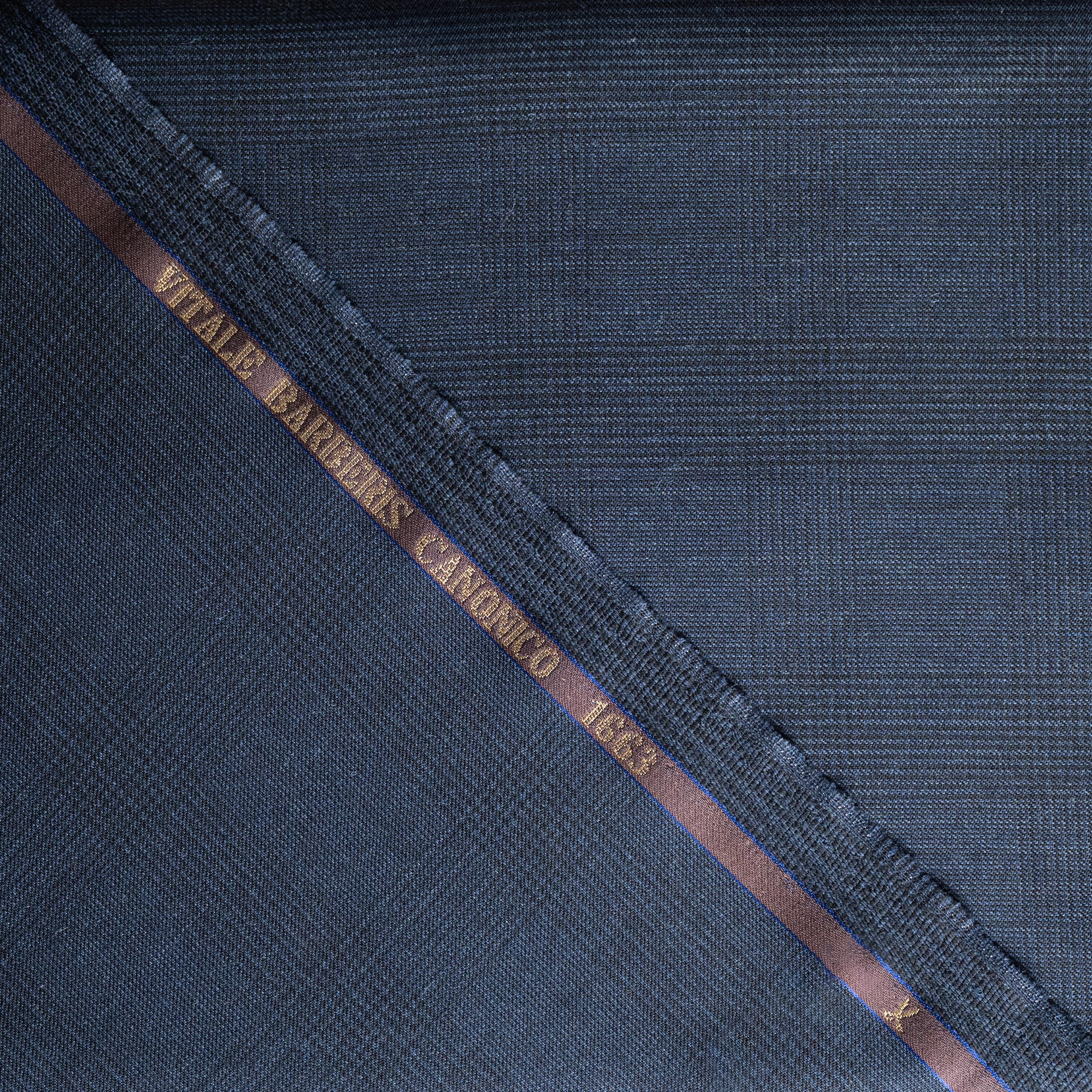 Navy Subtle Checks VBC Wool Jacketing / Trousering Fabric (Limited Lengths)