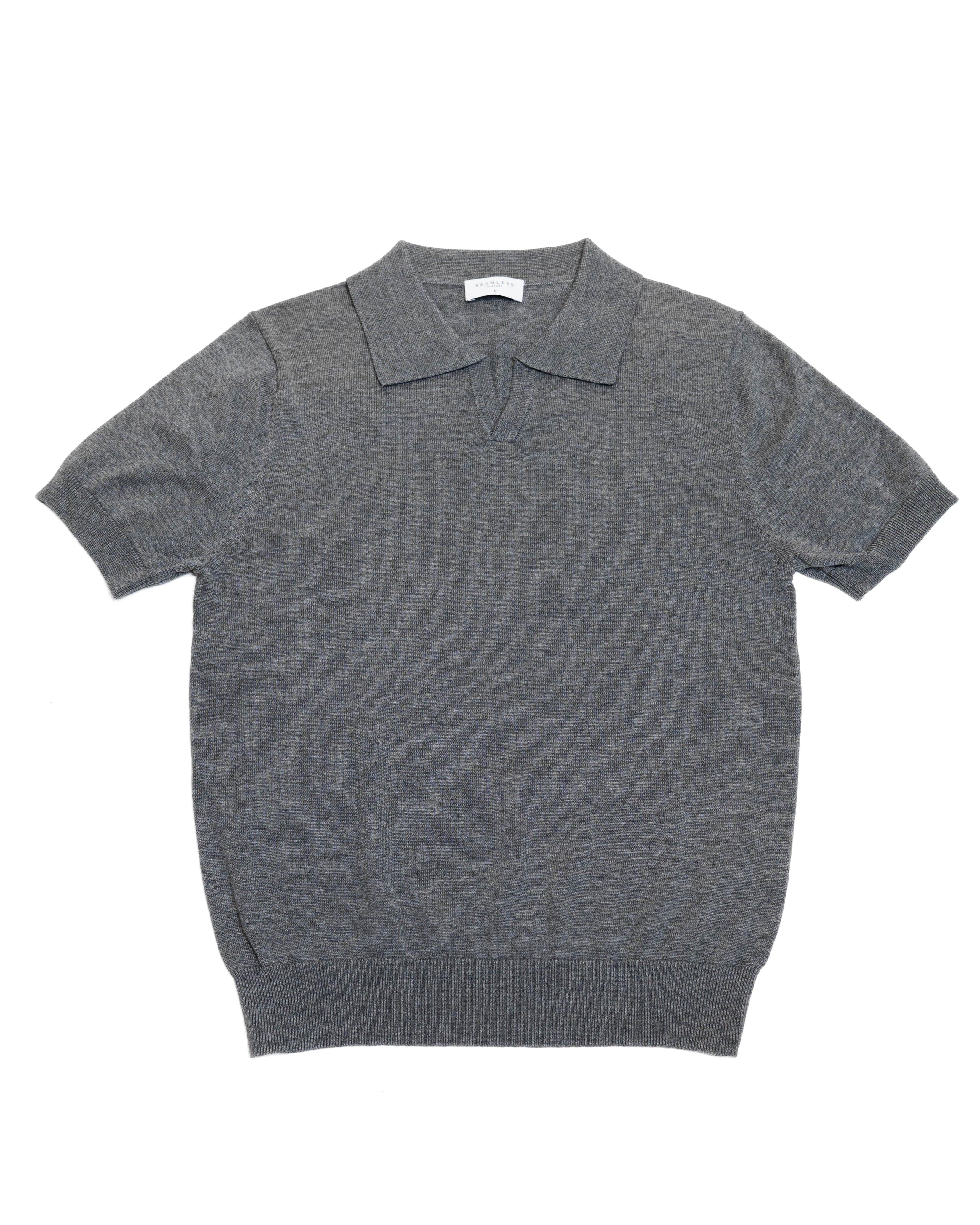 Arden Polo Knit in Heather Grey