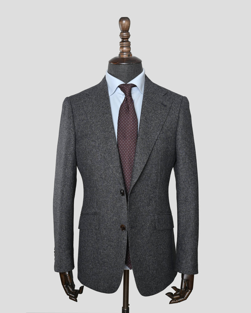 Mid-Grey Cotton Wool Cashmere Sports Jacket | Giovanny Model