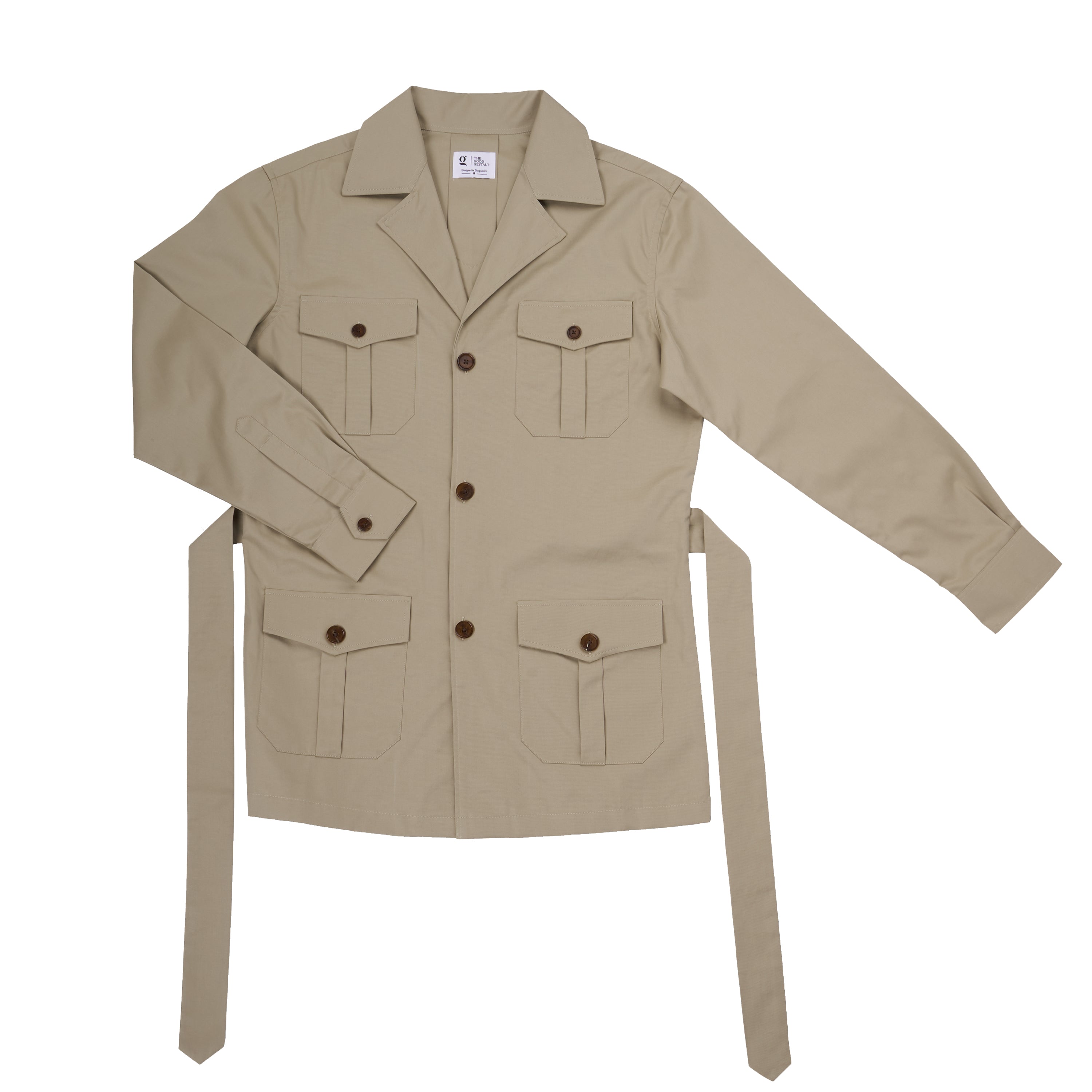 Cotton Safari Jacket in Khaki Size M