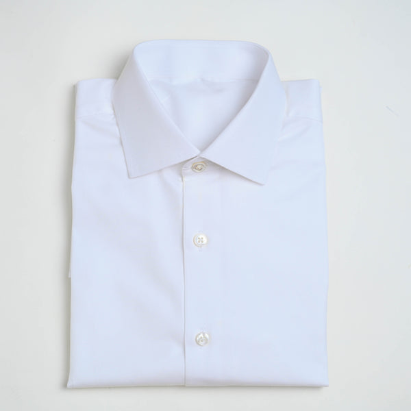 White Twill 100% Cotton Shirt in "Thomas Mason's Tower"