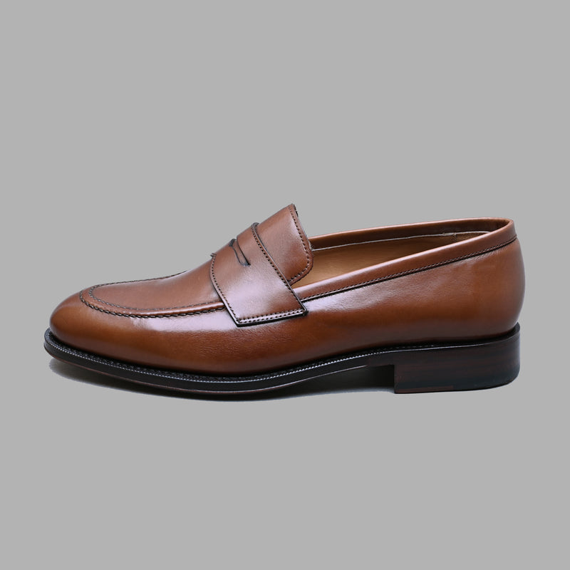 Penny Loafer in Medium Brown Calf Leather
