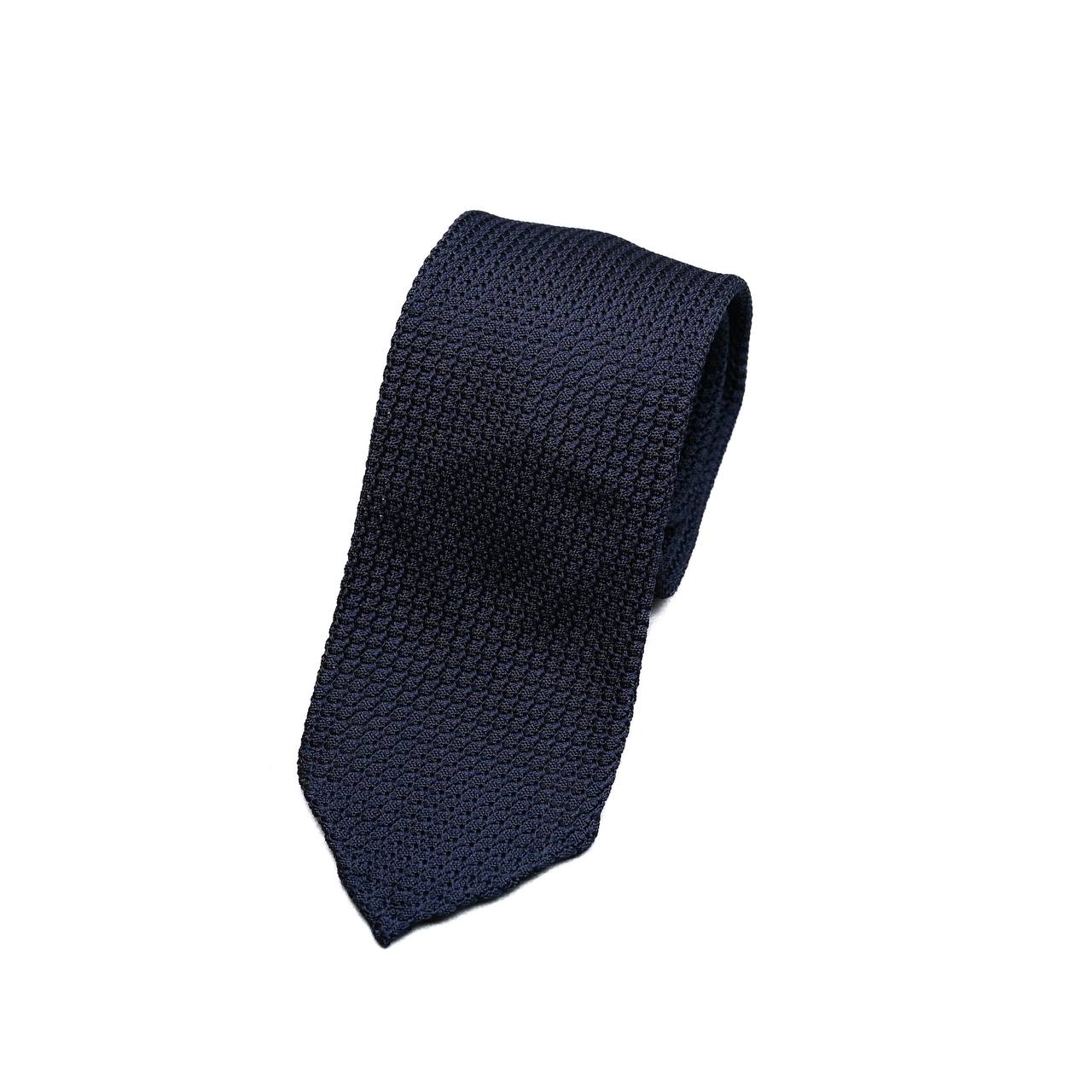 Garza Grossa Grenadine Silk Tie in Navy