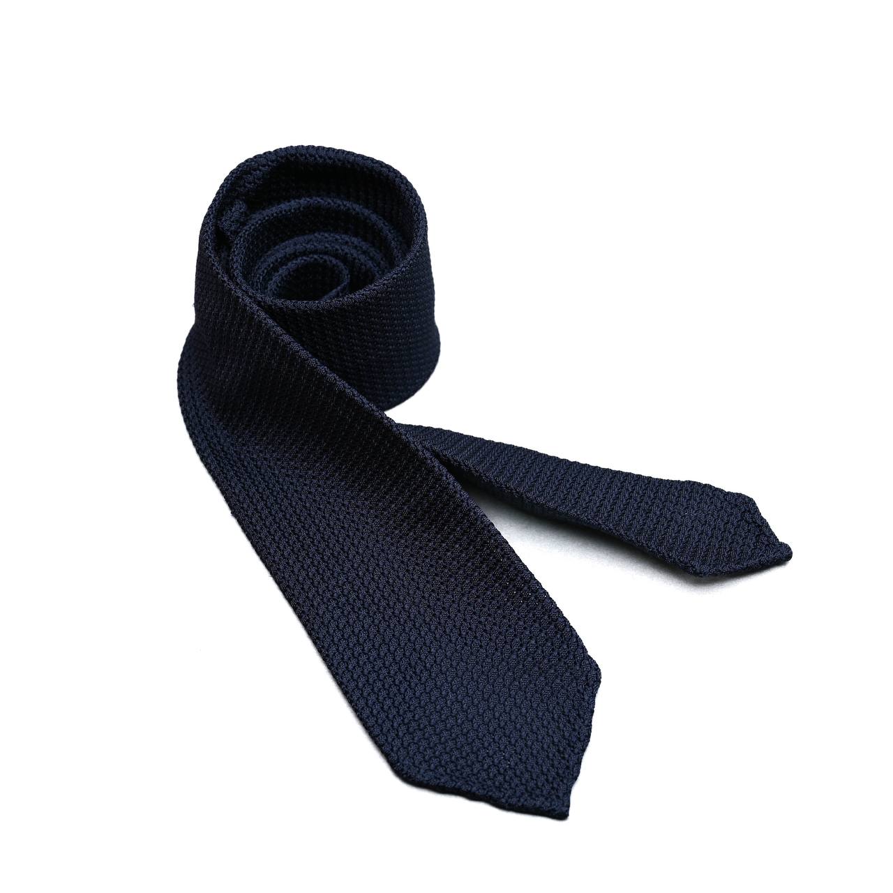 Garza Grossa Grenadine Silk Tie in Navy