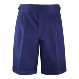 Dugdale Cotton Gurkha Shorts in Navy