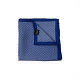 Blue Geometric Printed Silk Pocket Square