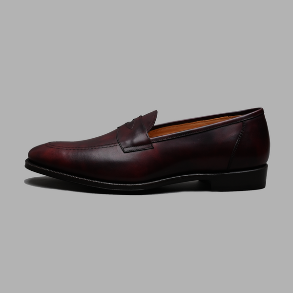 Club Handgrade Penny Loafer in Burgundy Museum Calf Leather
