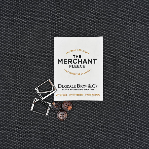 Charcoal Grey Birdseye Dugdale Bros Merchant Fleece Wool Suiting Fabric (3.3m)