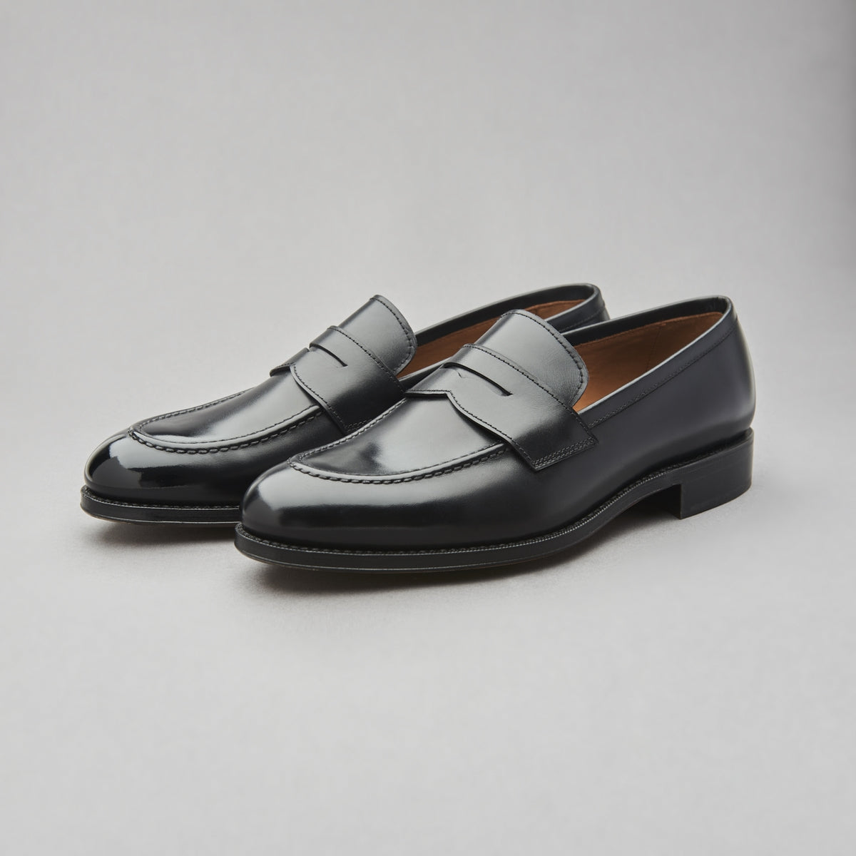 Penny Loafer in Black Box Calf Leather